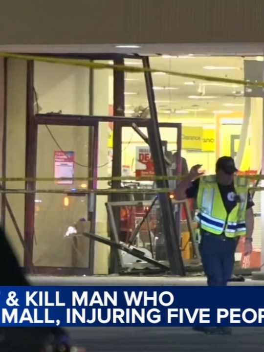 A man drove into a Texas mall after a 19-mile police pursuit, striking four people before he was fatally shot by responding law enforcement officers, officials said. #news #texas