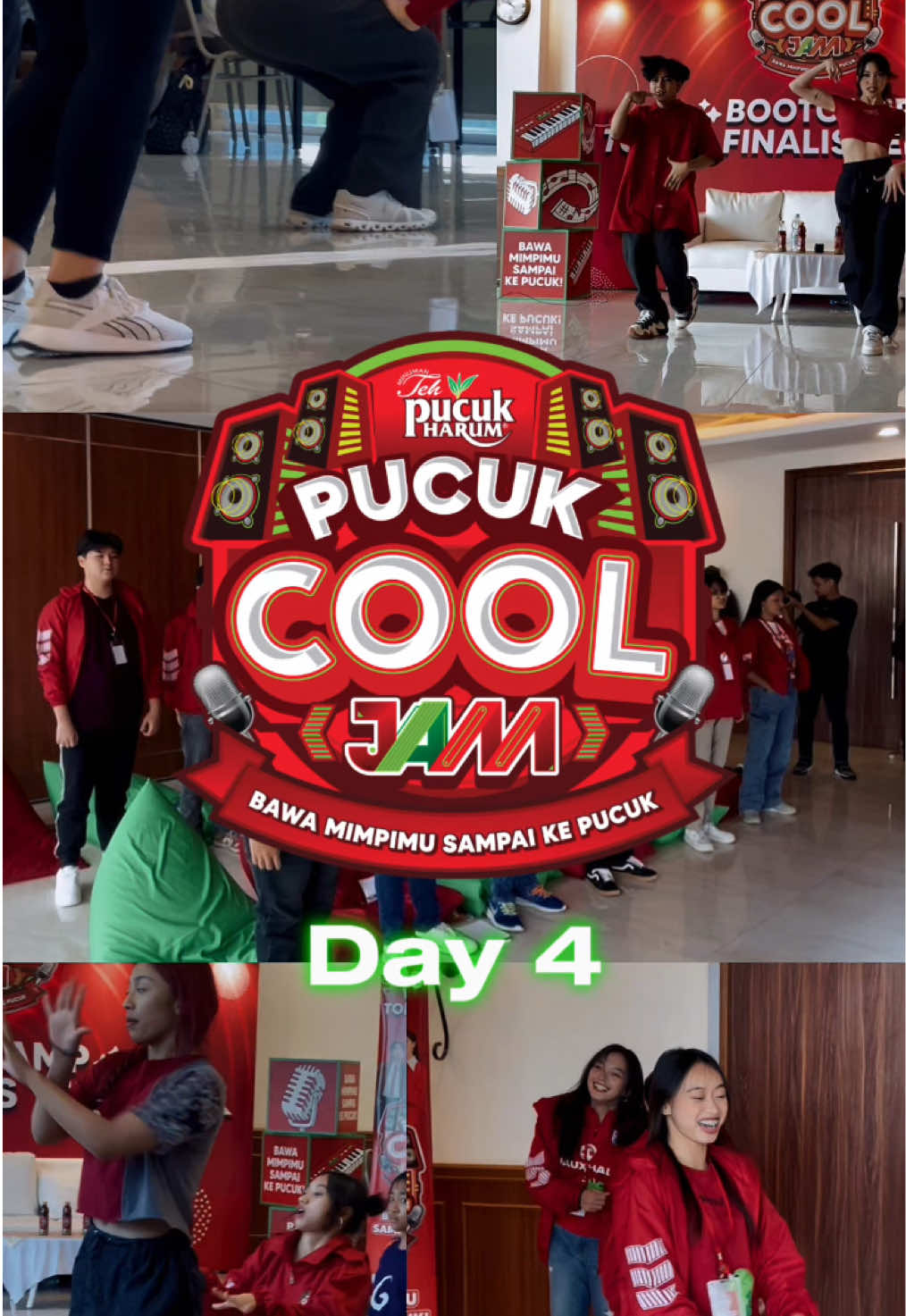 Day 4 Bootcamp Pucuk Cool Jam 2024😍 Keliatannya Para Top 10 Finalis makin excited di hari ke-4 Bootcamp nihhh. Mereka juga makin giat latihan dengan para mentor-mentor keren😍  Selangkah menuju Grand Final, di Bootcamp hari ke-5 mereka ngapain aja yaaa?👀 #PucukCoolJam2024 #TehPucukHarum