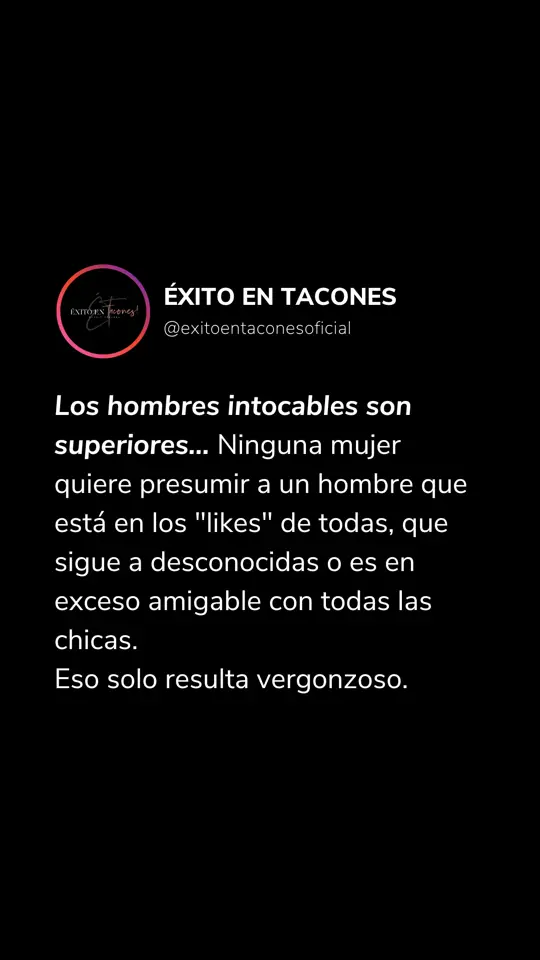 Un hombre que no respeta a su pareja, no se respeta a sí MISMO!!!💋👠 -WV- #exitoentaconesoficial #mujeresimparables #empoderamiento #respeto #relaciones #dignidad #valórate #amorpropio 