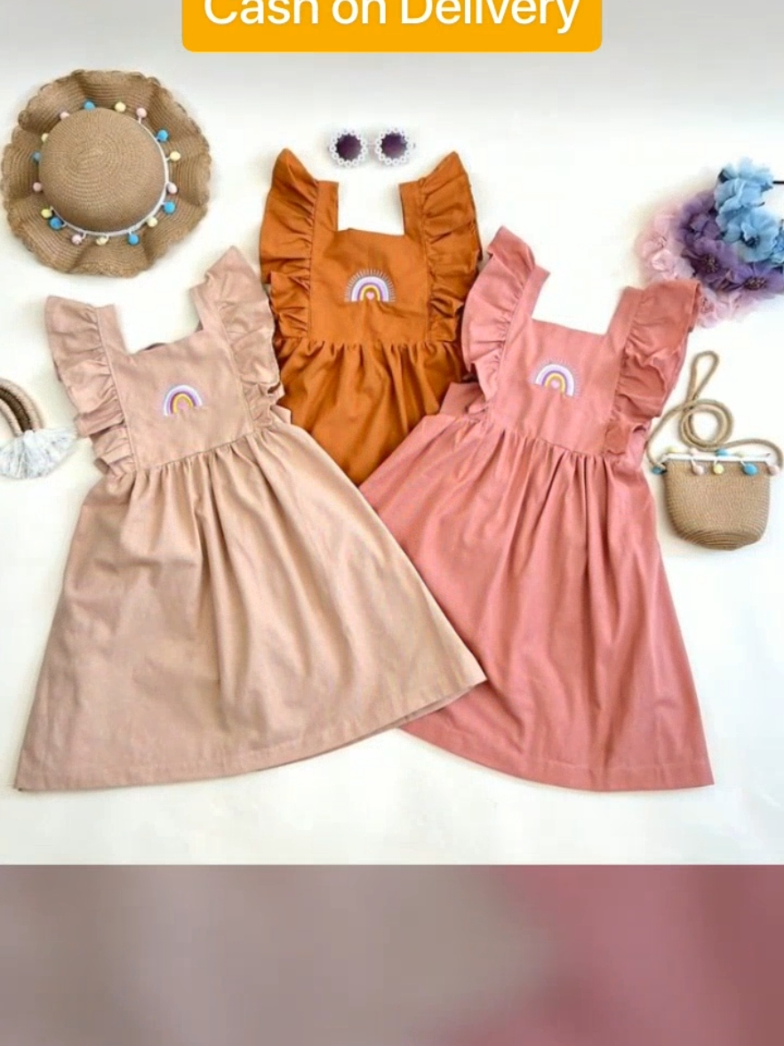 Only ₱246.60 for ESME dress 1-8yrs linen girls embroidery linen rainbow beach dress! Don't miss out! Tap the link below #dress #dresses #dressforkids #Dress For Kids Grl 