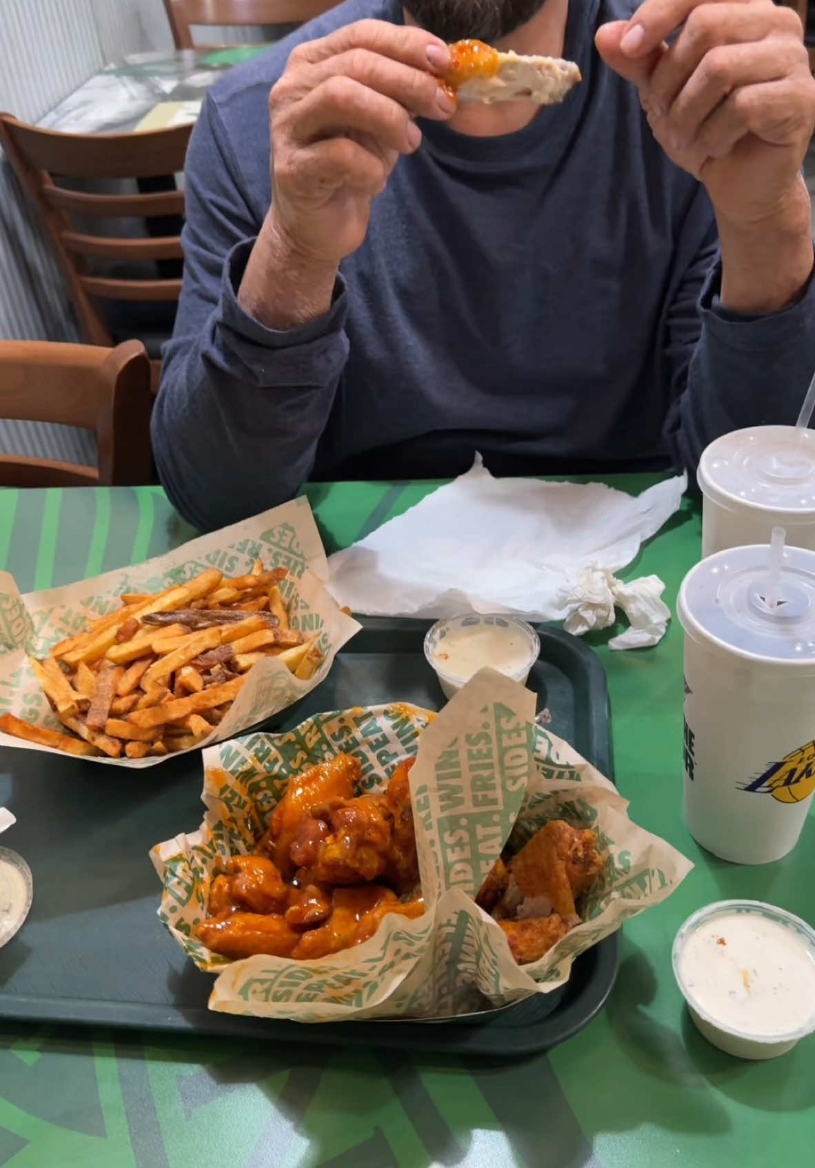 my dad and I love to grub on some wingstop  #fyp #wingstop