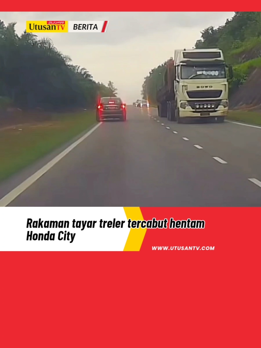 22 DIS 24: Kejadian di Jalan Jerantut-Maran, berhampiran Jambatan Sungai Salan, kira-kira 6.30 petang semalam. Pemandu dan penumpang selamat tanpa kecederaan. Video Tular: DM Kredit. #fyp #beritaditiktok #trendingnewsmalaysia #tayartreler #hondacity 