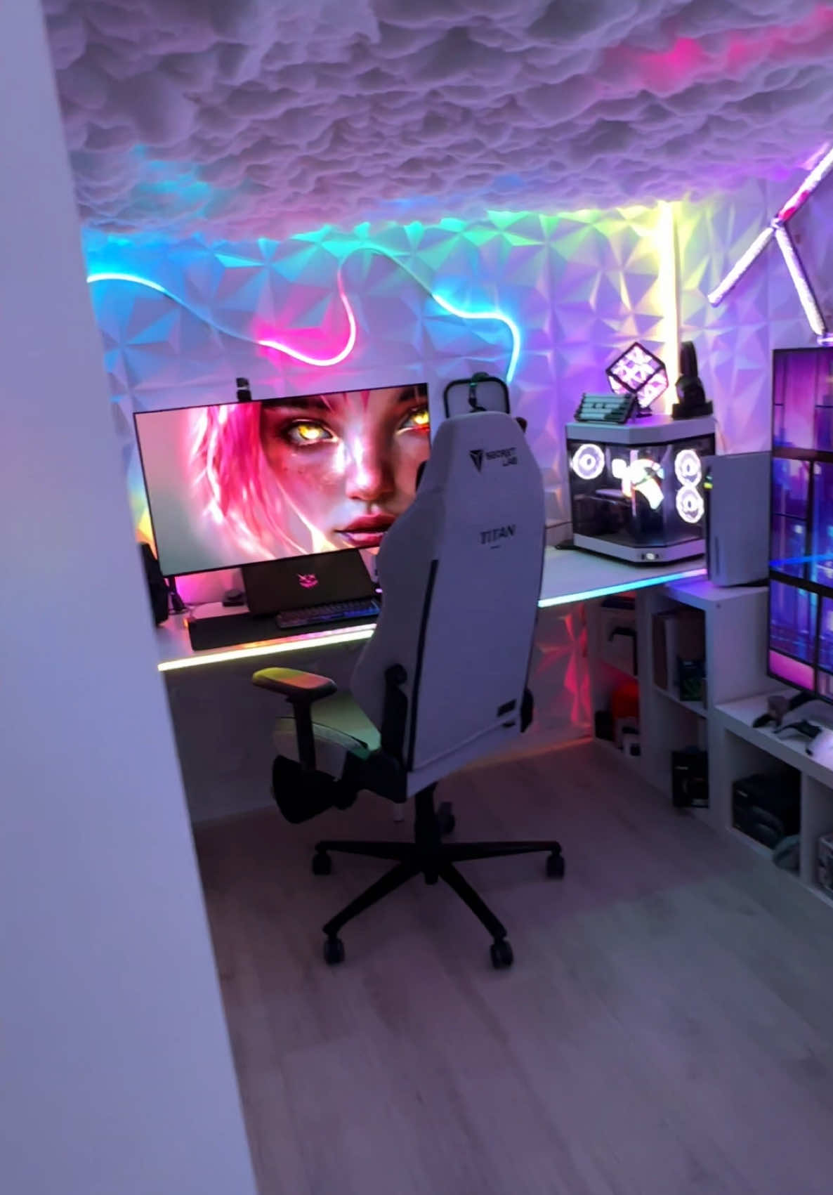 Sunday morning in my room 🤩 #gaming #GamingSetup #gamerlife🎮 #gamingsetups #setupinspiration #gameroom #gamingroomsetup #gamerooms #gamerroom 