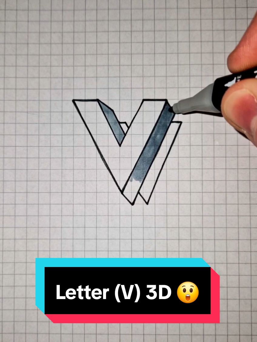 3D Letter (V) Real Illusion  #3dartist #3dartwork #3dart #tranding #letter #tiktoknews #magic #3dillusion #3ddrawing #amazing #fypp #crazy #videoviral #viraltiktokvideo #trendingvideo #tutorial 