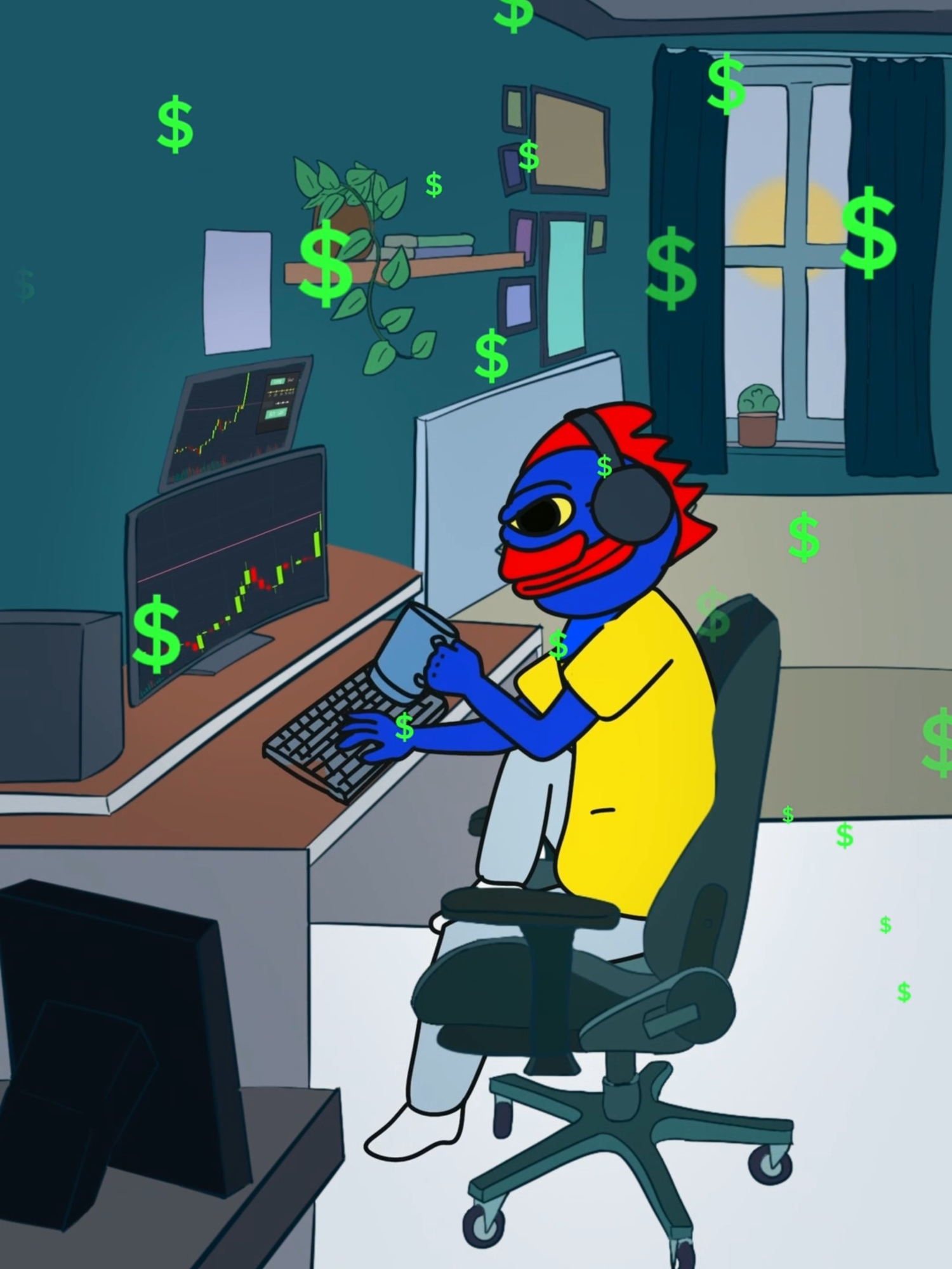 A day in a life of a degen. #9FStudio #crypto #trading #memes #nft #animation