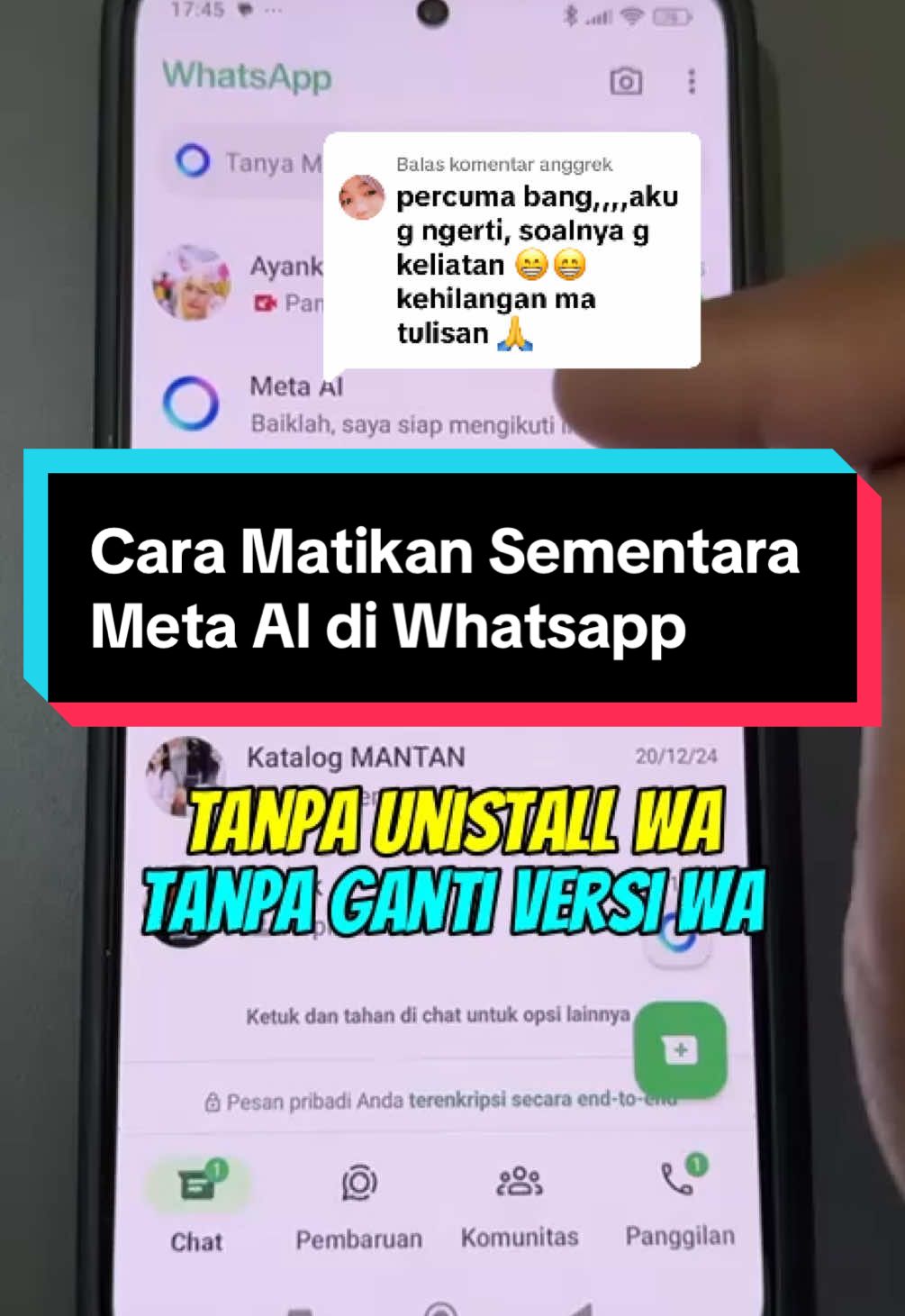 Membalas @anggrek Cara Matikan Sementara Meta AI di Whatsapp #MatikanSementaraMetaAIWhatsapp #trikwa #trikwhatsapp #TipsTrik #tutorialWA #fyp #fypシ #fypシ゚viral #Trending 