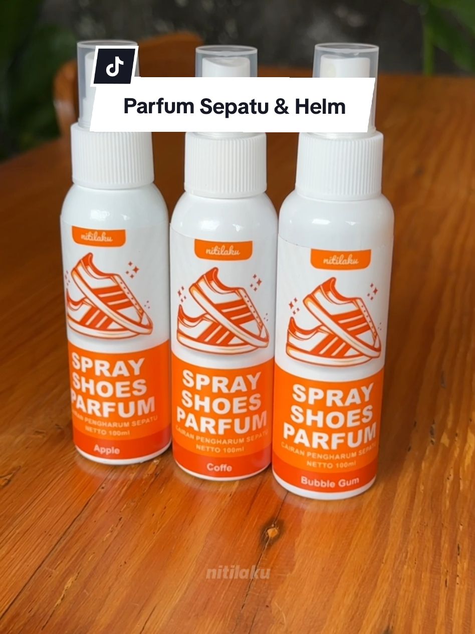 Produk terbaru dari Nitilaku berupa parfum penghilang bau  untuk sepatu, helm, headset, jaket dll mengandung anti bakteri yang cepat menghilangkan bau tak sedap. Klik keranjang kuning untuk belanja 😀 #parfumsepatu #parfumhelm #parfumtopi #parfumheadset #penghilangbausepatu #pengharumsepatu #fypage 