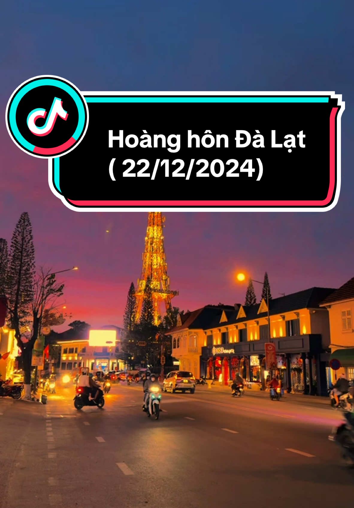 Hoàng hôn kết hợp với chiếc view tháp efen của Đà Lạt trông thật đỉnh#tiemanhbaprangbo #reviewdalat #quayclipchill #hoanghondalat #chill #dalat 