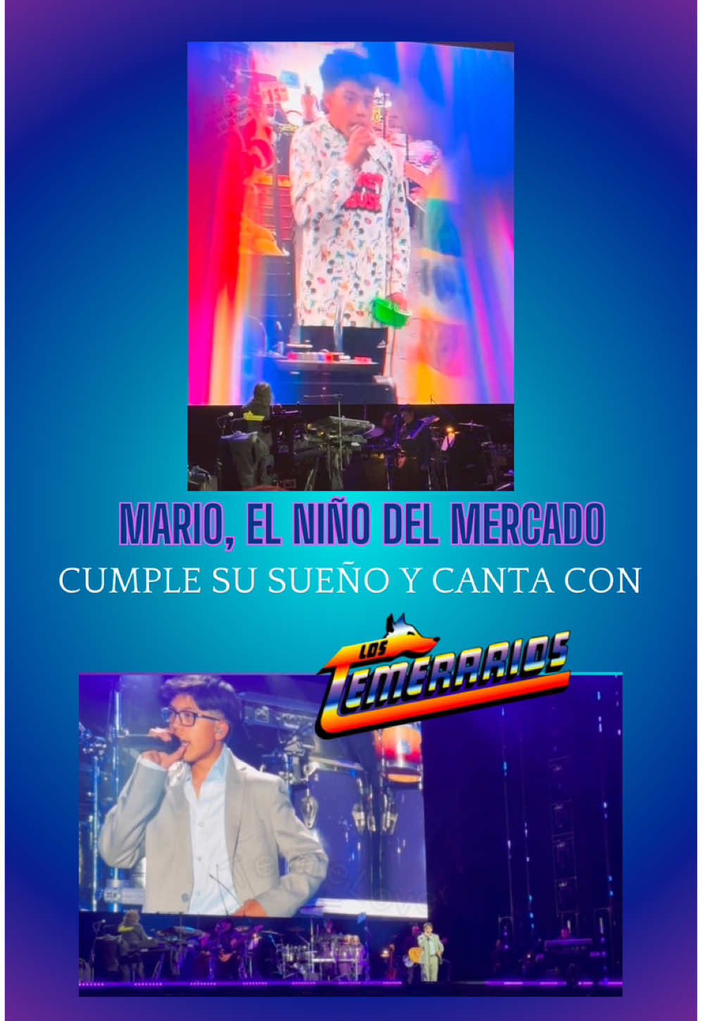 Mario, el niño del mercado cumple su sueño y canta “Enamorado de ti” con @Los Temerarios durante su último concierto en CDMX.  Adolfo Ángel invita al niño a subir al escenario dejndo al público fascinado y pidiendole otra canción. 21-dic/2024 #viral #fyc #sueños #niño #canta #adolfoangel #mercado 