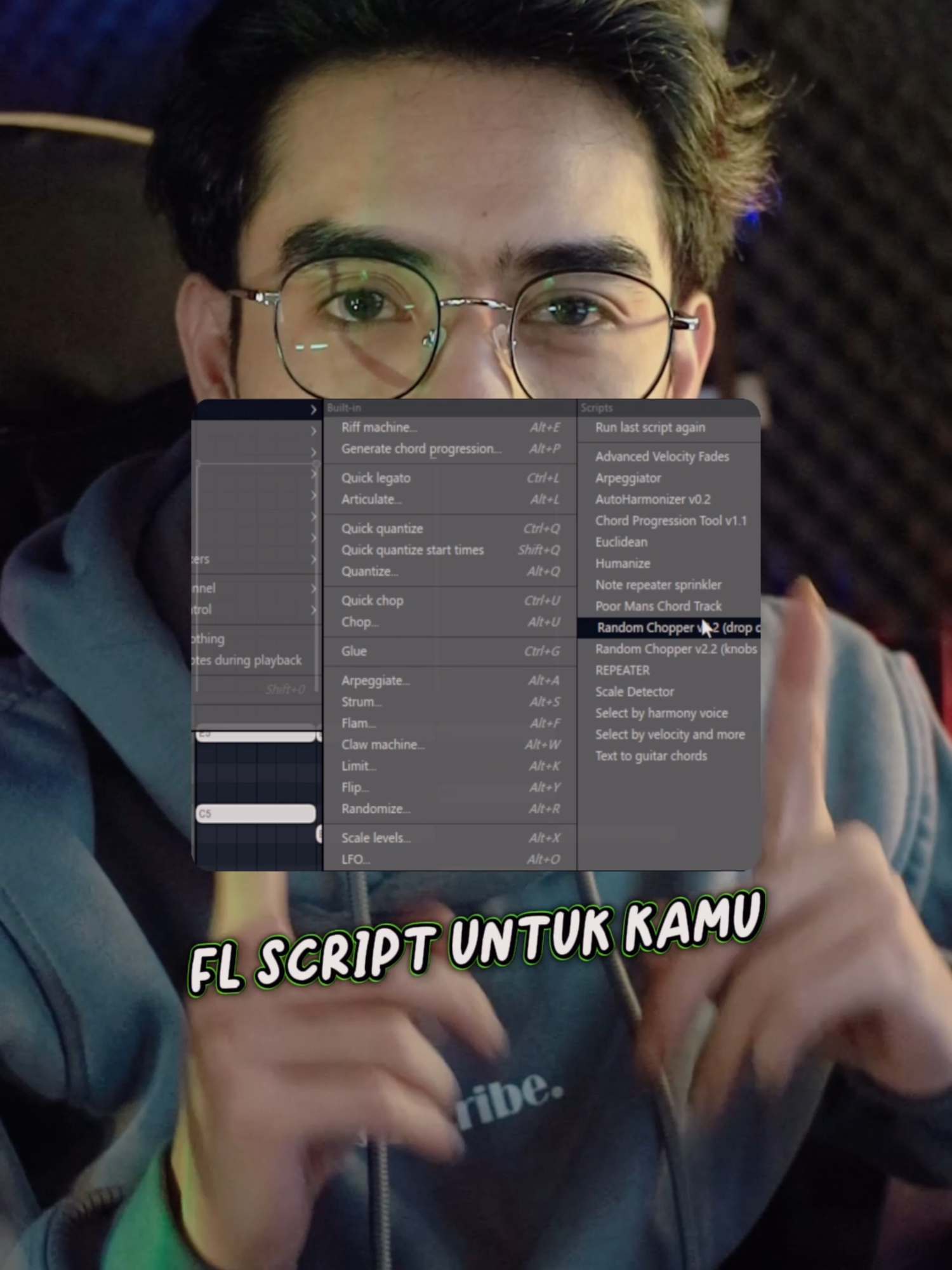 🎹 Stop Stuck! Boost Workflow Musik Kamu dengan 5 Script Piano Roll Ini! 🎶  ✅ Chord Progression Tool: Bikin chord progressions otomatis, tinggal mulai aja! ✅ Humanize: Tambahin nuansa natural di MIDI drum atau instrumen lain. ✅ Auto Harmonizer: Ciptain harmoni otomatis dari melodi kamu. ✅ Select by Harmony Voice: Edit harmoni lebih gampang tanpa ribet. ✅ Text to Guitar Chord: Tulis progresi, gitar langsung jadi di Piano Roll. 👇Mau script-nya?👇  #MusicProduction #PianoRoll #ChordProgression #FLStudioTips #MusicWorkflow #MIDIProduction #MusicTools #SongwritingTips #HumanizeMIDI #AutoHarmonizer #GuitarChords #MusicScripts #MusicProducerLife