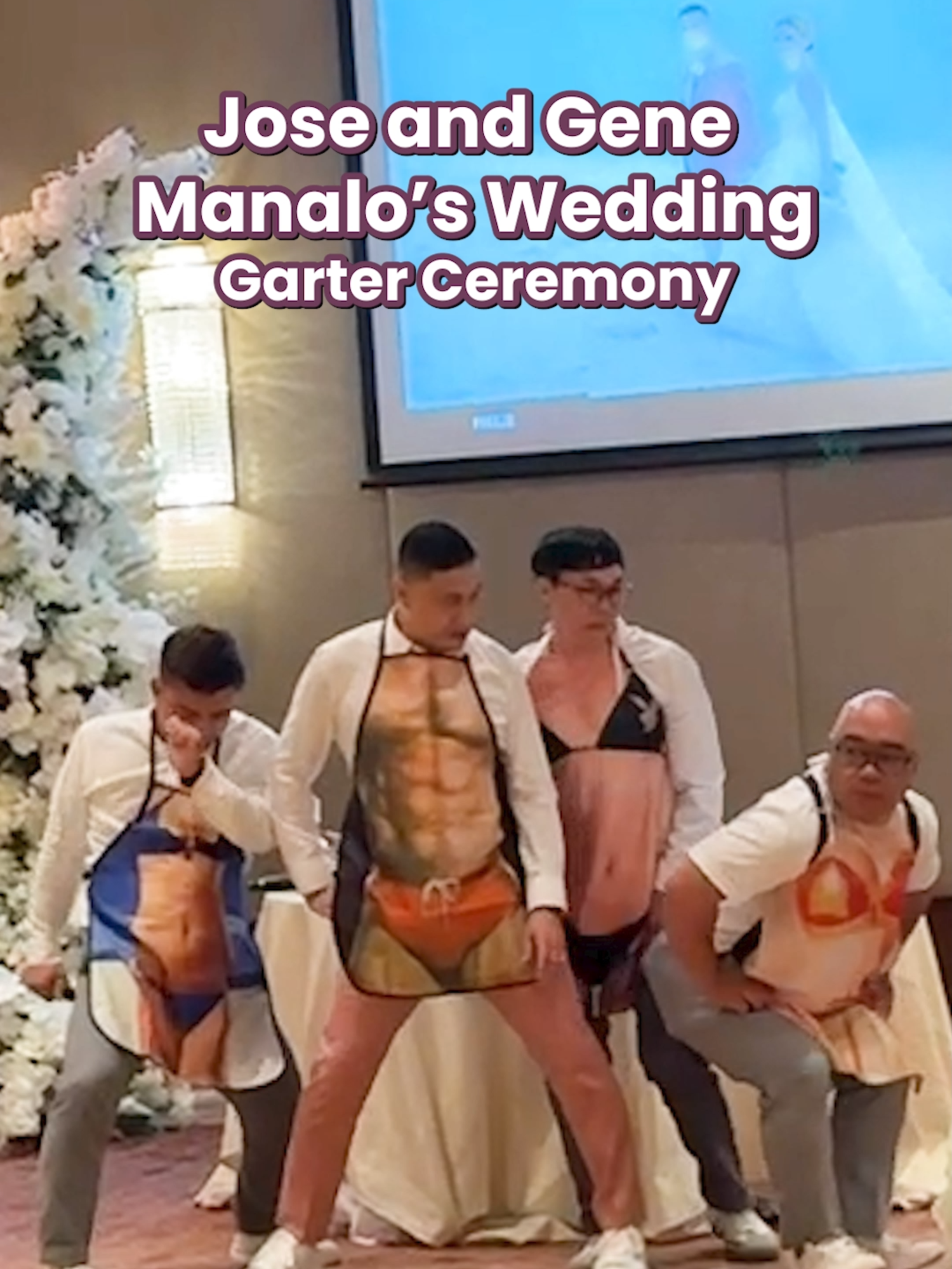 Sizzling moves alert! 🔥 Ang pinakamakisig na groom sa balat ng planet Earth, with his sexy squad—Alexa, Bethany, and Narda! #MayManaloNaSaPusoNiMergene #BoracayWedding #DestinationWedding #HostJam #BestWeddingHostingTeam #EventsHost #fyp