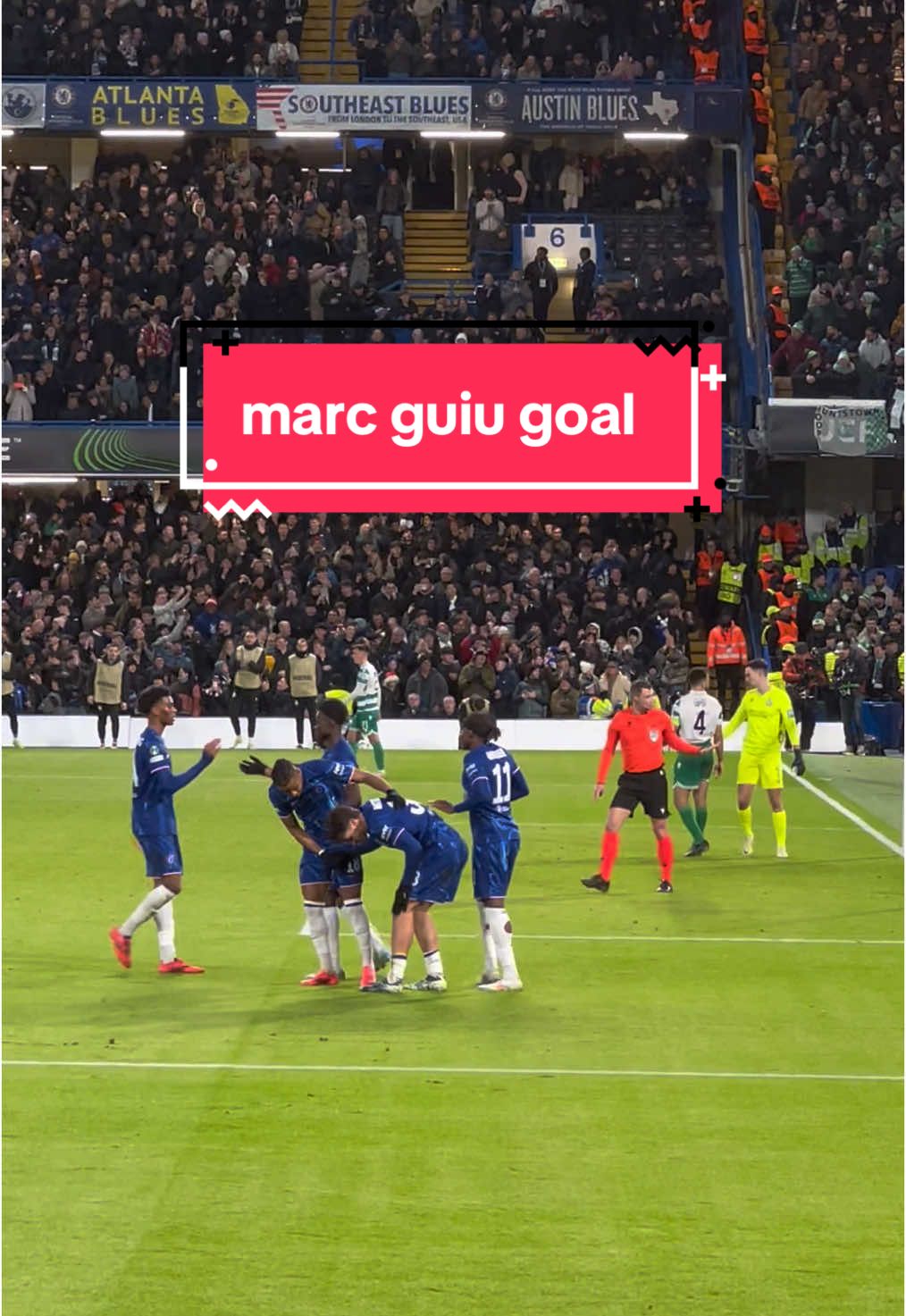 after marc guiu’s first goal during the shamrock rovers game #chelsea #chelseafc #cfc #stamfordbridge #conferenceleague #guiu #marcguiu @Chelsea FC @Marc Guiu 