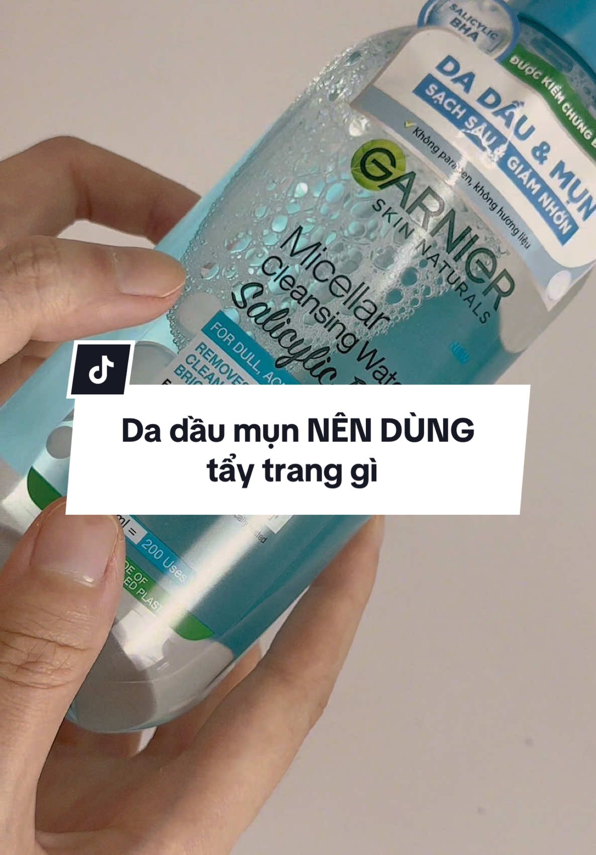 Rất nên thử nha mấy bà, nước tẩy trang BHA cho da dầu mụn #garniervn #thuvienmakeup #tiktoktrending #xuhuong #trending #review #fyp 