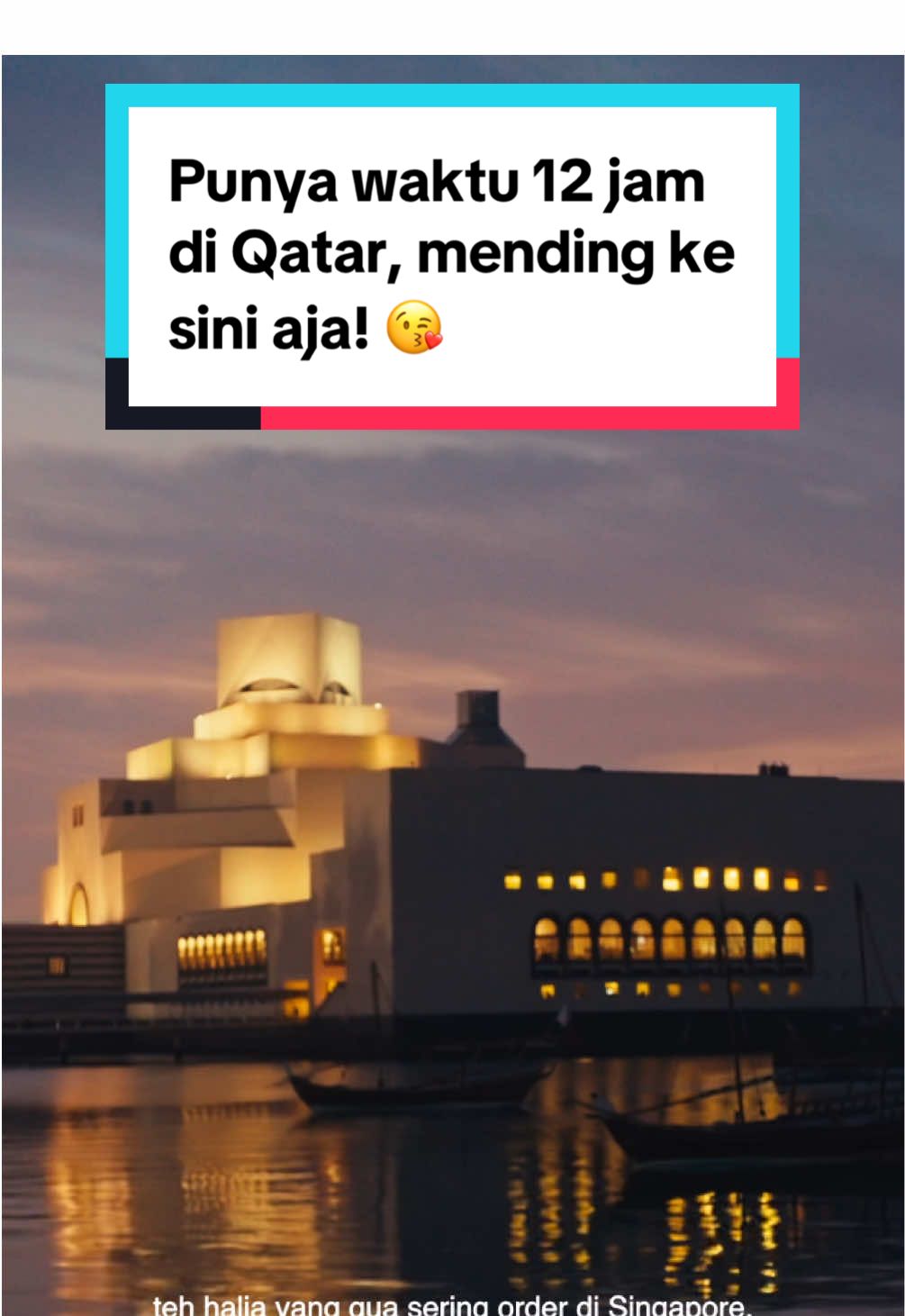 Mo keliling Qatar 12 jam doang tuh bisa banget ya! 🥰 Jadi fomo kan~ 🤭 Jangan kepengen doang, gaskeun liburan akhir tahun ke Qatar pake promo diskon s.d. Rp500 ribu buat pesen Tiket Pesawat, Hotel dan Atraksi di aplikasi Traveloka dari tanggal 16 Desember 2024 - 3 Januari 2025! 😍 Catet juga nih, Limited Flash Sale biar langsung Travel the World bareng Traveloka: ✈️: Selasa - Kamis | 13.00 - 15.00 WIB 🏨: Senin - Jumat | 18.00 - 21.00 WIB 🎡: Jumat - Minggu | 09.00 - 12.00 WIB #Traveloka #TravelokaTraveltheWorld #DontWorryNoRugi #TiketPesawat #Hotel #Atraksi #TravelokaYearEndSaleID #Qatar #Doha