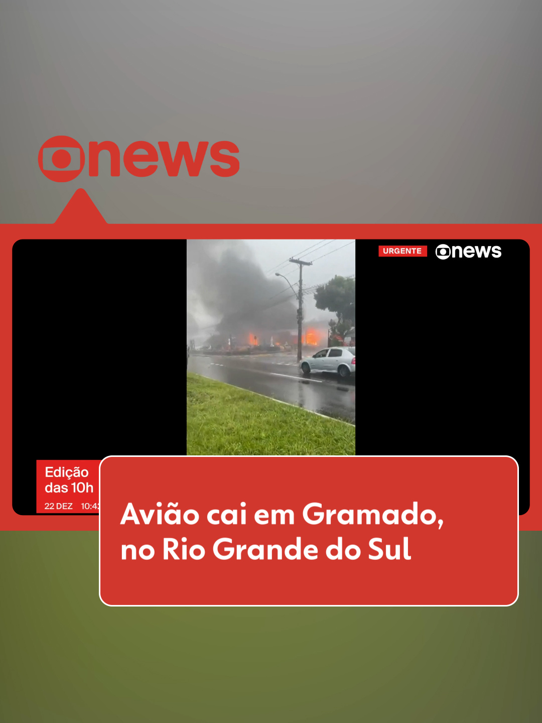 📍 Rio Grande do Sul - Uma aeronave caiu na manhã deste domingo em Gramado, Rio Grande do Sul.  O Corpo de Bombeiros, Brigada Militar e Polícia Civil estão no local. Não informações, até o momento, sobre mortos ou o porte do avião. Leia mais no #g1 #gramado #riograndedosul #tiktoknotícias