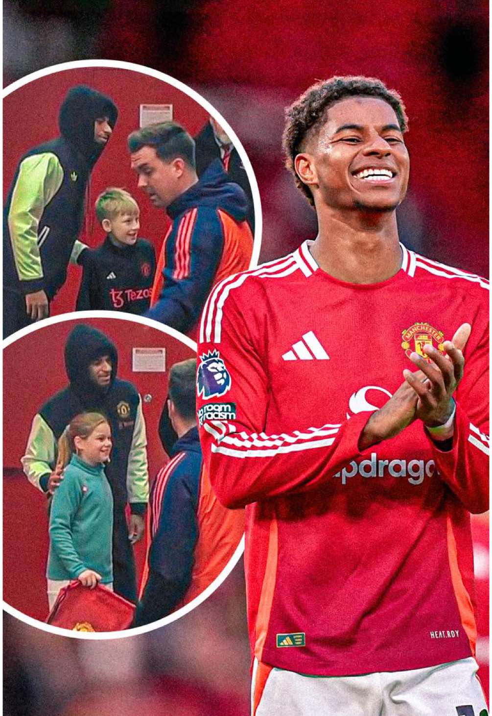 Marcus Rashford had time for these young fasn in the Old Traffrod tunnel before kick-off ❤️📸 #PremierLeague #footballtiktok #skysports #manutd #marcusrashford