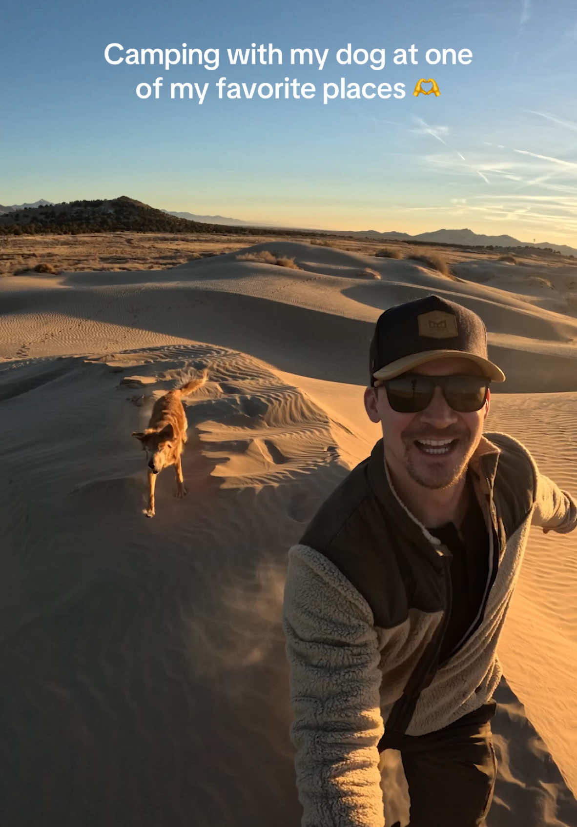 Just a guy and his dog running around in the sand 💛 seeing nala running free in places like this brings me a type of joy ill never be able to explain 🫶