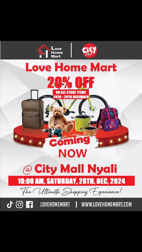 LOVE HOME MART  MOMBASA BRANCH OPEN ON  28TH SATURDAY DEC 2024