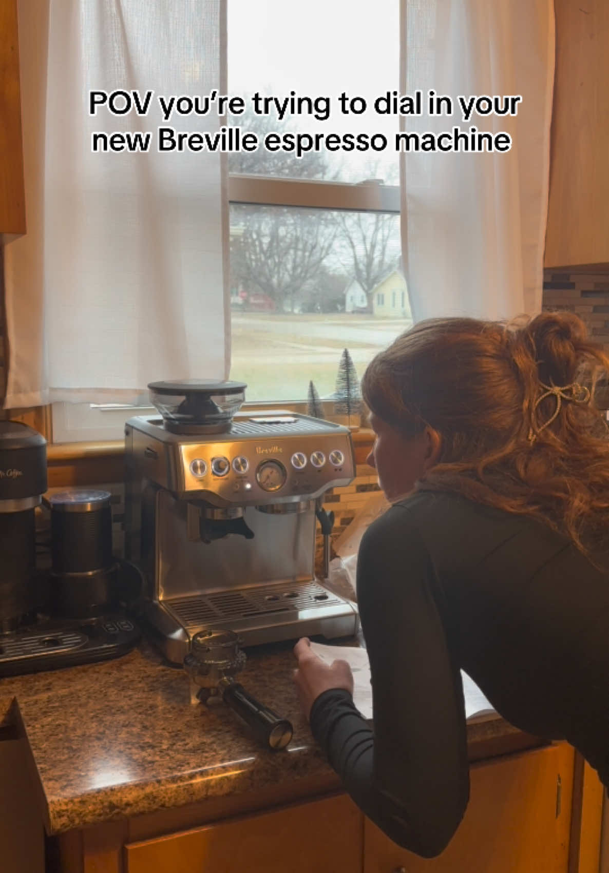 after about 8 tries i finally got it!! Cant wait to keepy practicing #brevillebaristaexpress #expresso #breville @Breville #coffeemaker 