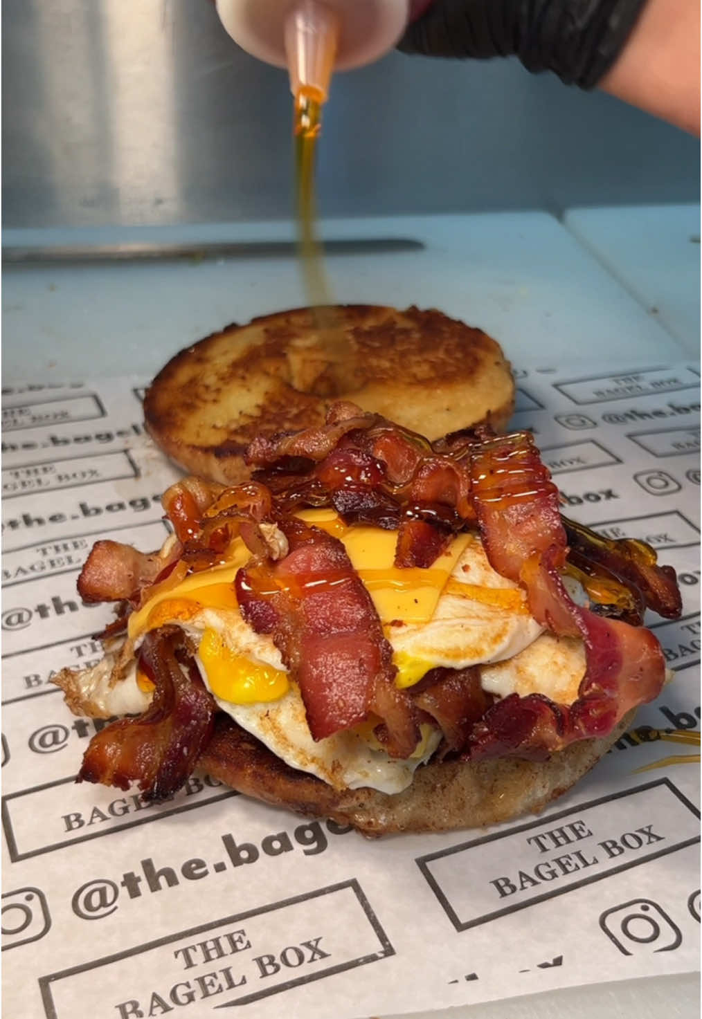 The HOT HONEY BACON EGG & CHEESE FRENCH TOAST BAGEL from @The Bagel Box on Staten Island NYC! 🥯🧈🍳🥓🍯🔥🤤 #DEVOURPOWER #fyp #foryou #foodtiktok #bagels #bagel #frenchtoastbagel #bagelbox #statenisland #ny #nyfood #nyc #breakfast #brunch #hothoney #butter #buttery #cooking #Recipe 