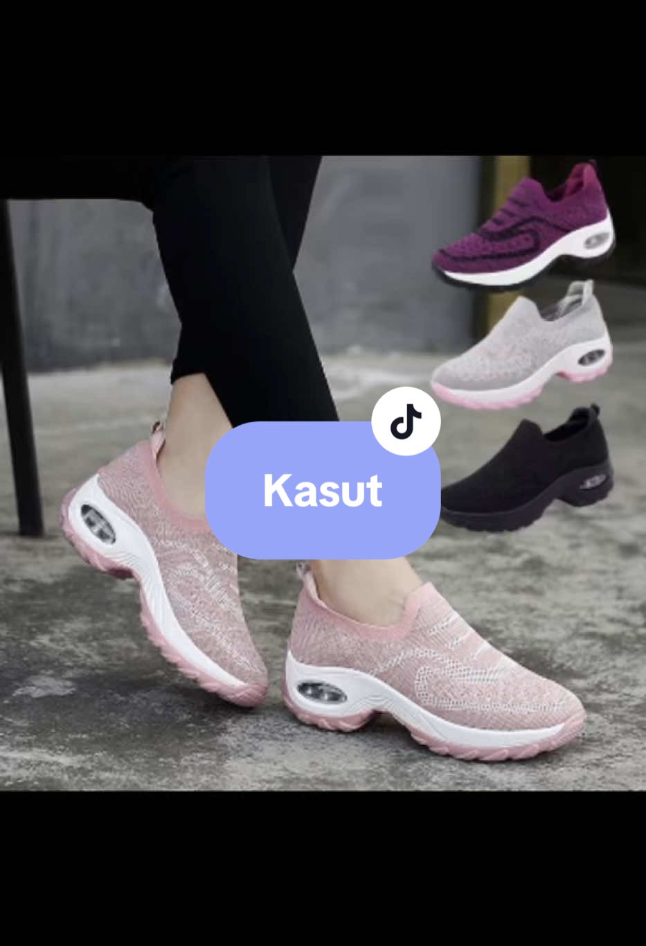 Kasut Sukan WanitaTapak Tebal Sneakers Soft Running Sport Shoes Kasut Sport Perempuan#CapCut #fyp #foryourpage #kasut#sneakers#sportshoes