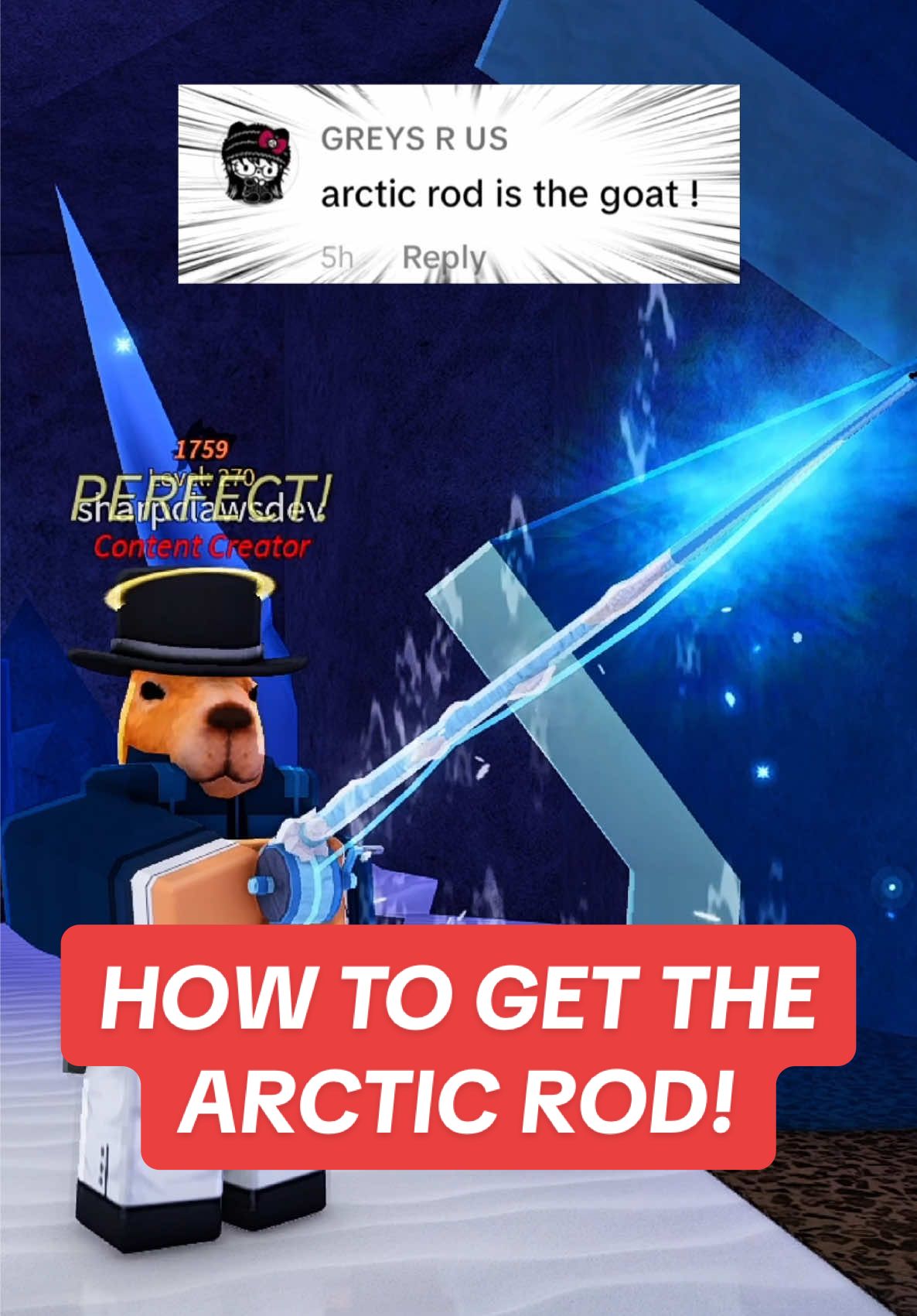 🚨 HOW TO GET THE “ARCTIC ROD” IN FISCH 🎣 #robloxfyp #fisch #roblox 