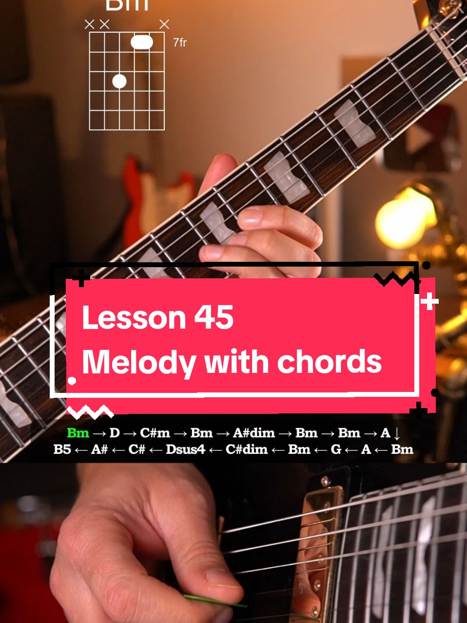 Melody with chords progression guitar tutorial ➡️All my tabs and lessons in my Patreon, link in bio. This is the lesson 45. I play on an amazing Wingman by @Baum Guitars 🔥🎸 #guitar #guitartutorial #guitarlessons #guitarist #tabs #fypシ #gitar #guitare