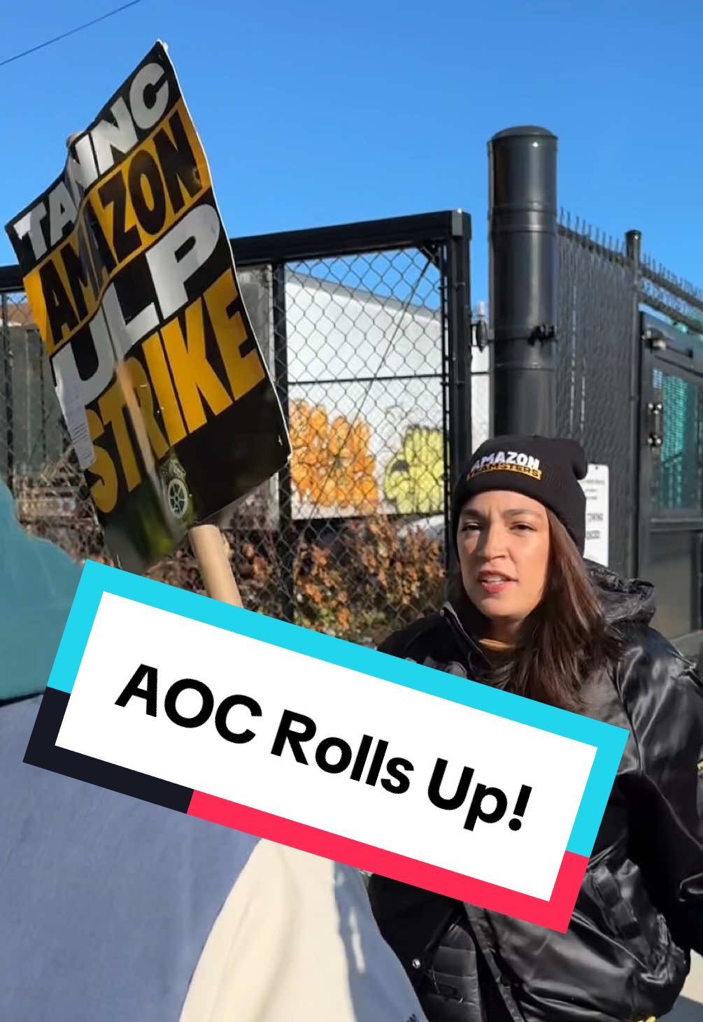 AOC rolls up to the Amazon Teamsters strike at DBK4 in Queens, New York! Join us on the picket line to show your support for these heroic workers!  #MakeAmazonDeliver #1u #Teamsters #Unions #UnionStrong #SolidarityForever #Amazon #AmazonWorkers #AmazonDrivers #MakeAmazonPay #fyp 