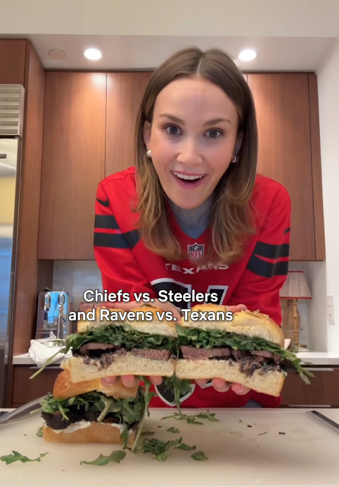 christmas game day sliders 🤝streaming NFL’s Christmas Day games live on @Netflix #ad For the sliders:  Layer toasted slider buns with horseradish mayo, protein of choice (smoked brisket, roast beef, roast turkey, chicken or ham), arugula dressed with cranberry vinaigrette, and toast bun tops brushed with rosemary garlic butter. Slice into individual servings and serve.  Cranberry vinaigrette  	•	1 clove garlic, freshly grated  	•	½ cup of cranberry sauce 	•	1 tsp dijon mustard 	•	1 tbsp your favorite bbq sauce 	•	Pinch of smoked paprika 	•	Pinch of cayenne  	•	⅓ cup apple cider vinegar  	•	¼ cup olive oil  	•	Salt and pepper to taste Whisk or blend until emulsified  Horseradish Mayo 	•	½ cup mayo  	•	¼ cup creamy horseradish, more or less to taste  	•	Lemon zest  Mix to combine. Garlic Rosemary Butter 	•	¼ cup fresh rosemary leaves, loosely packed  	•	2 cloves garlic, freshly grated 	•	½ stick of butter  	•	Flaky salt Melt the butter and add the rosemary and garlic. Let it cook for about 30 seconds then turn off the heat. Brush on the tops of the buns then transfer to a 350 deg oven for 5-10 min or until golden brown and fragrant.