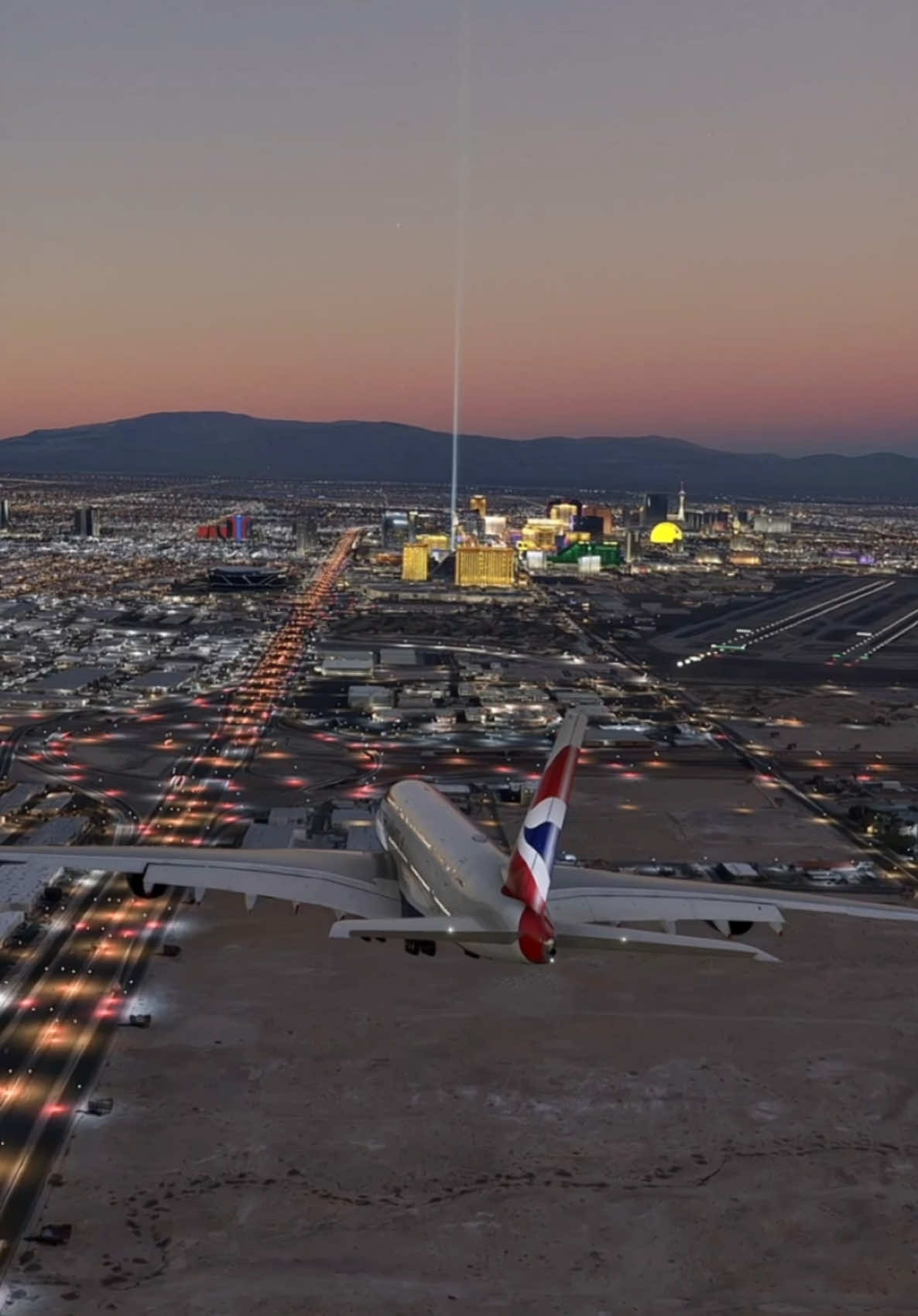 British Airways Airbus A380 Landing at Las Vegas #aviation #aviationlovers 