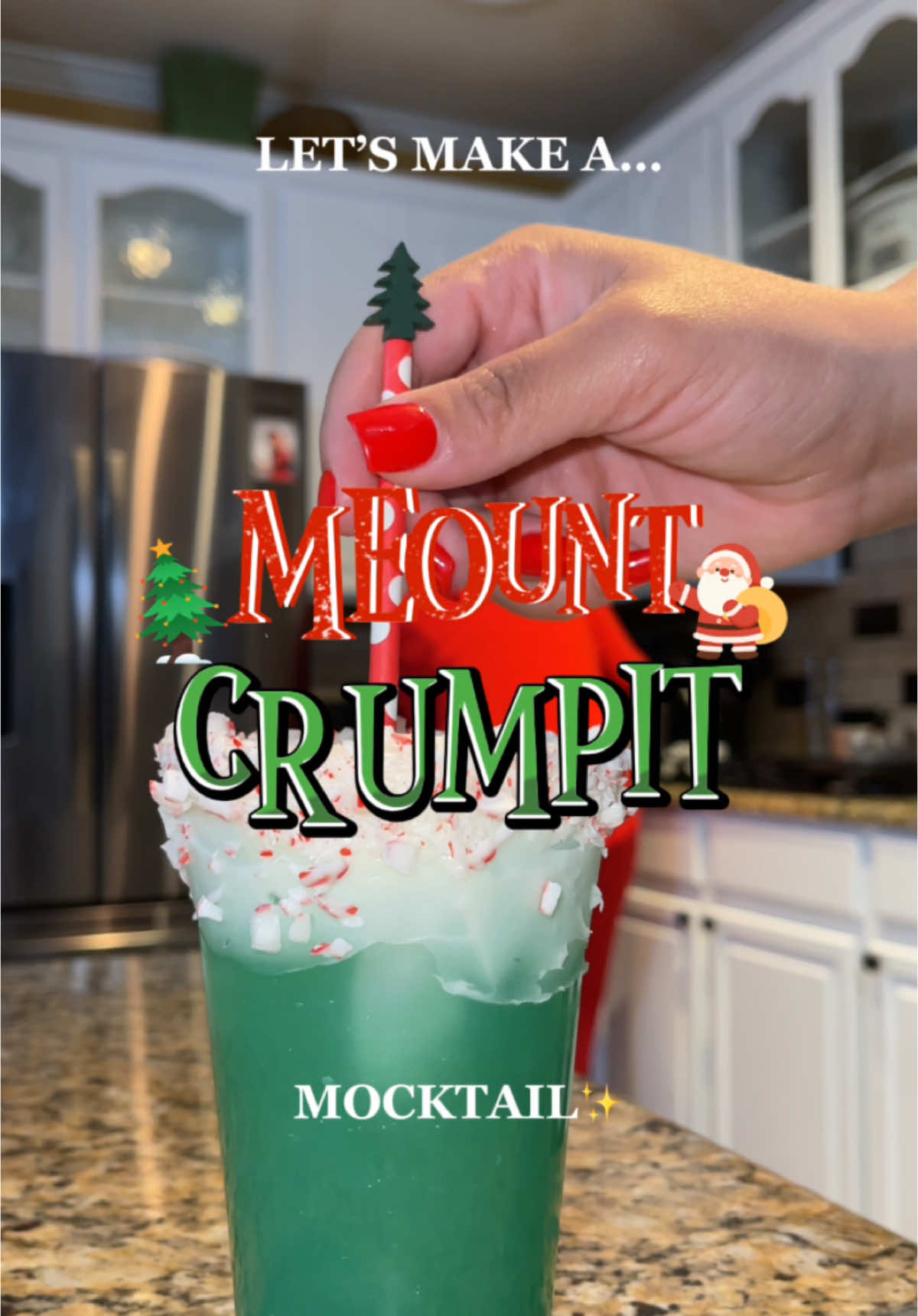 Two things are true: 1. I love a good holiday theme🎄 2. I love a good mocktail🍸 This Mount Crumpit mocktail was a HIT at our holiday girls night!  You can enjoy it as a mocktail or add a shot for those who want a cocktail!  Let me know if you try it this holiday season..✨🎄 . . . #holiday #mocktail #cocktail #mocktailrecipe #holidaytiktok #christmas #grinchmocktail #mountcrumpit #girlsnight #colorparty 