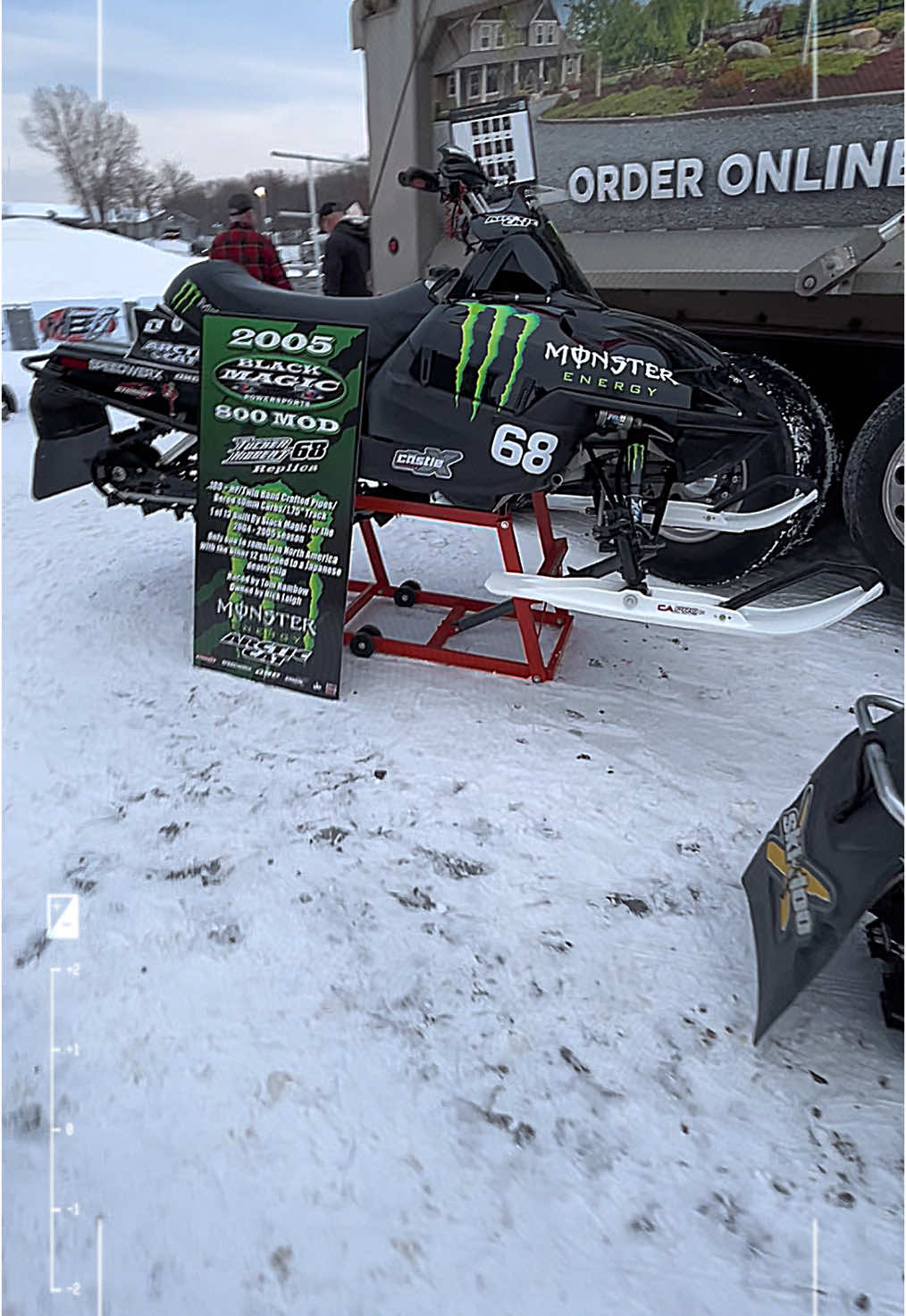 We are out at ERX motorpark for the sunday funday! @Snocross @ERX Motor Park @C&A Pro Snowmobile Skis #nicksmodhouse #snocross #woodystraction #800mod #racedepartment #twinpipes #modsled #blairmorgan #arcticcat #tuckerhibbert #monsterenergy 