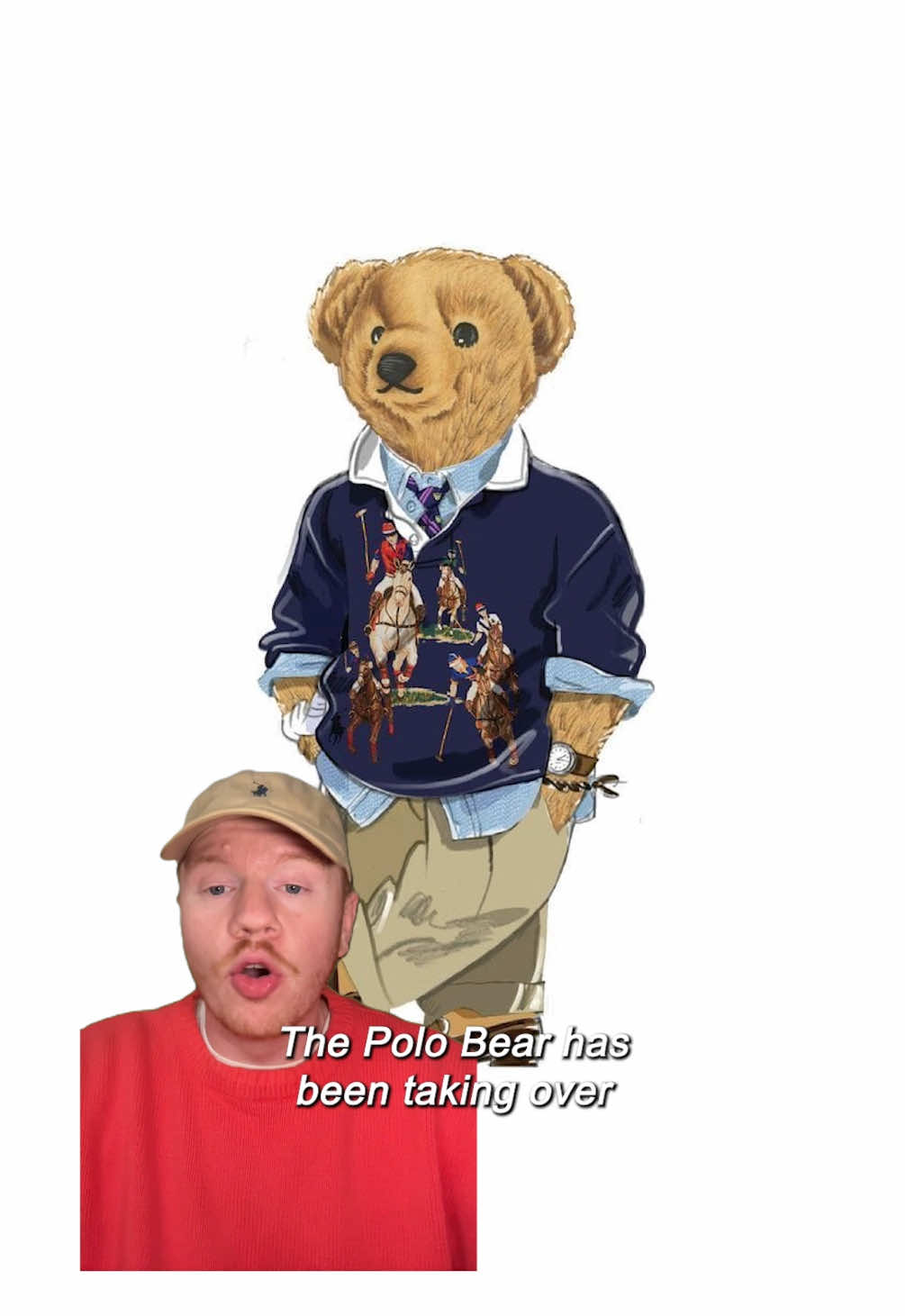 This years biggest fashion influencer? A bear. Would you dress like the Polo Bear? #fashion #streetwear #ralphlauren #styletok #polobear 