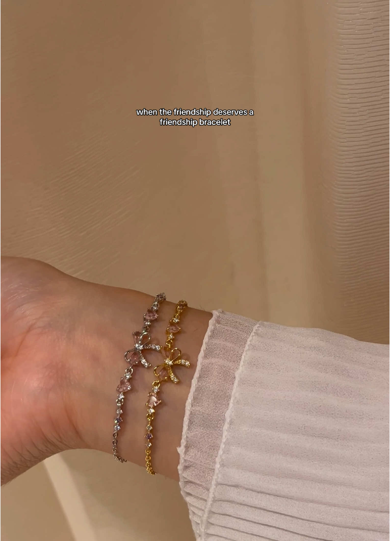 Featuring our tara bow zircon bracelet #jewelry #affordablejewelry #goldjewelry #silverjewelry #friendshipbracelets 