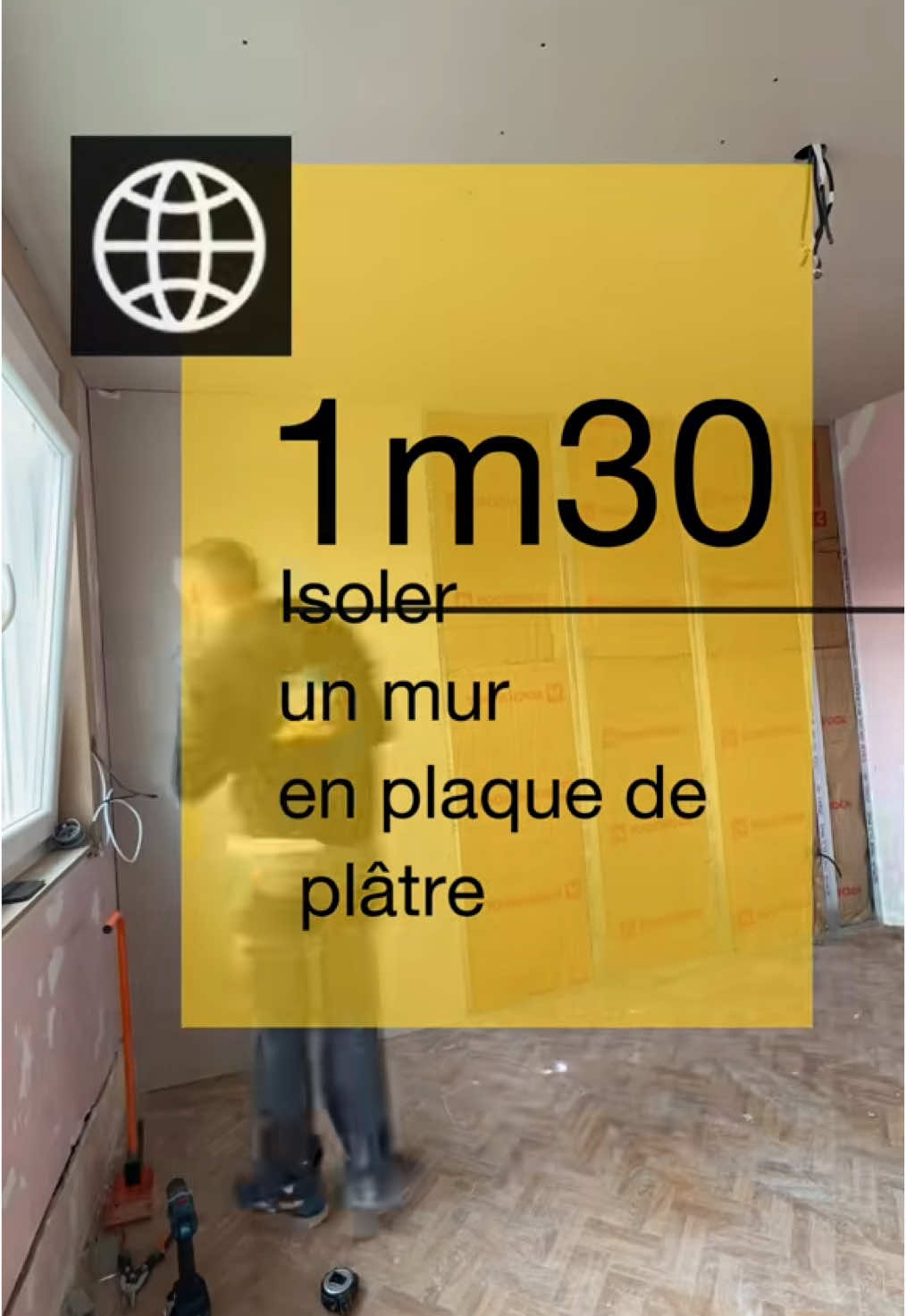 Monter une contre cloison en 1,30min #plaquiste #contrecloison#cloison#plaquedeplatre#enduit #peinture #flotuto 