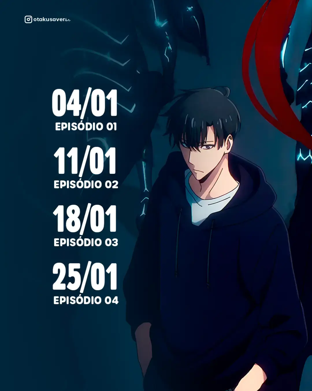 Com um total de 13 episódios, a segunda temporada de Solo Leveling continuará a jornada de Jinwoo enquanto ele encara novos desafios no mundo dos Caçadores. A série será exibida semanalmente, todos os sábados, exclusivamente na Crunchyroll. Calendário de Lançamento: Episódio 01 – 04 de janeiro de 2025 Episódio 02 – 11 de janeiro de 2025 Episódio 03 – 18 de janeiro de 2025 Episódio 04 – 25 de janeiro de 2025 Episódio 05 – 01 de fevereiro de 2025 Episódio 06 – 08 de fevereiro de 2025 Episódio 07 – 15 de fevereiro de 2025 Episódio 08 – 22 de fevereiro de 2025 Episódio 09 – 01 de março de 2025 Episódio 10 – 08 de março de 2025 Episódio 11 – 15 de março de 2025 Episódio 12 – 22 de março de 2025 Episódio 13 – 29 de março de 2025 Sinopse A 2ª temporada promete expandir ainda mais o universo de Solo Leveling, trazendo confrontos épicos e revelações surpreendentes. Jinwoo agora está mais forte do que nunca, mas novos inimigos poderosos surgirão, testando seus limites e colocando tudo o que ele conquistou em risco. tags / #animesbrasil #animes #anime #animenews #noticias #animenoticias #animebrasil #sungjinwoo #sololeveling #crunchyroll