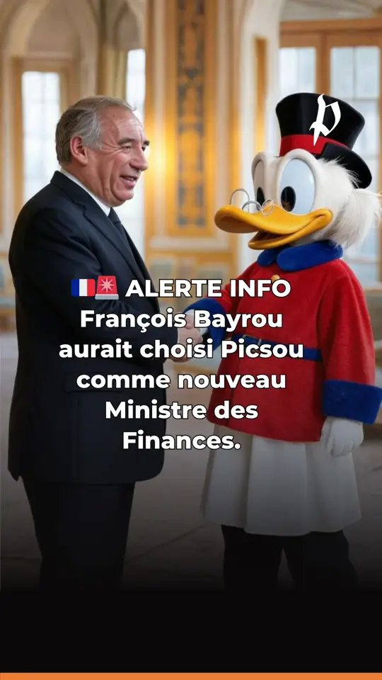 François Bayrou va nommer le célèbre canard Picsou aux finances.  #bayrou #picsou #gouvernement #macron