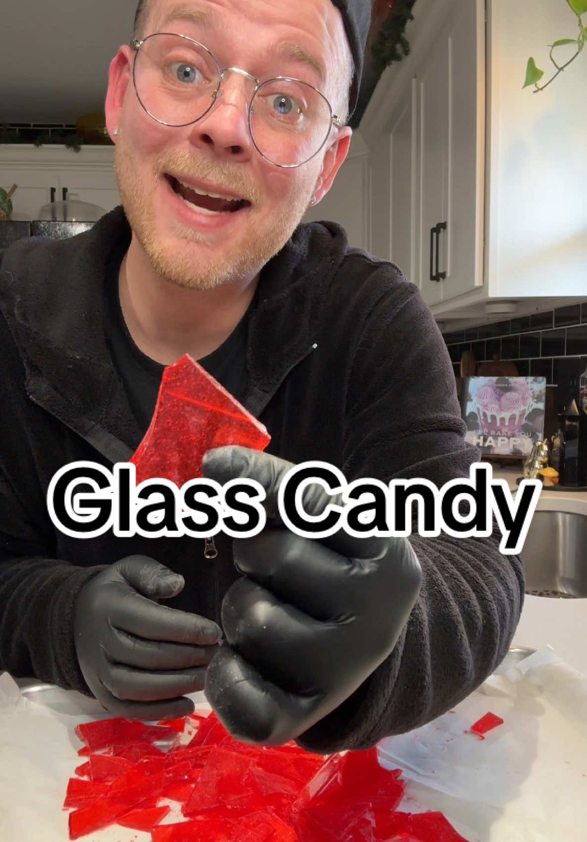 The easiest Cinnamon Glass Candy you need to make 😁 #cinnamonglasscandy #cinnamon #glasscandy #homemade #candy #fyp  Glass Candy  1 C. Sugar  1/3 C. Water  1/2 C. Light Corn Syrup  1/2 tsp. Cinnamon Oil  Red Food Coloring  In a saucepan mix together sugar, water, and corn syrup; then bring it to a boil over medium heat.  When mixture begins to boil add a candy thermometer you want it to reach 300°F but do not stir.  When the candy reaches a hard crack stage turn the heat off; mix in cinnamon oil and red food coloring if using.  Pour candy on a baking sheet lined with parchment paper. Allow the candy to cool completely before breaking into desired pieces. 