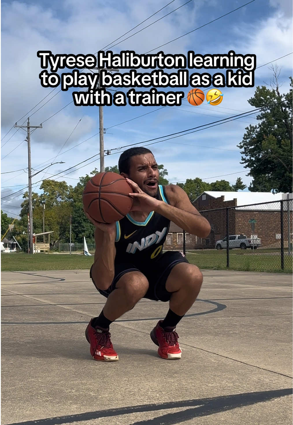 Tyrese Haliburton learning to play basketball as a kid 🏀🤣😭 #basketball #sports #foryoupage #hooper #viral #NBA 