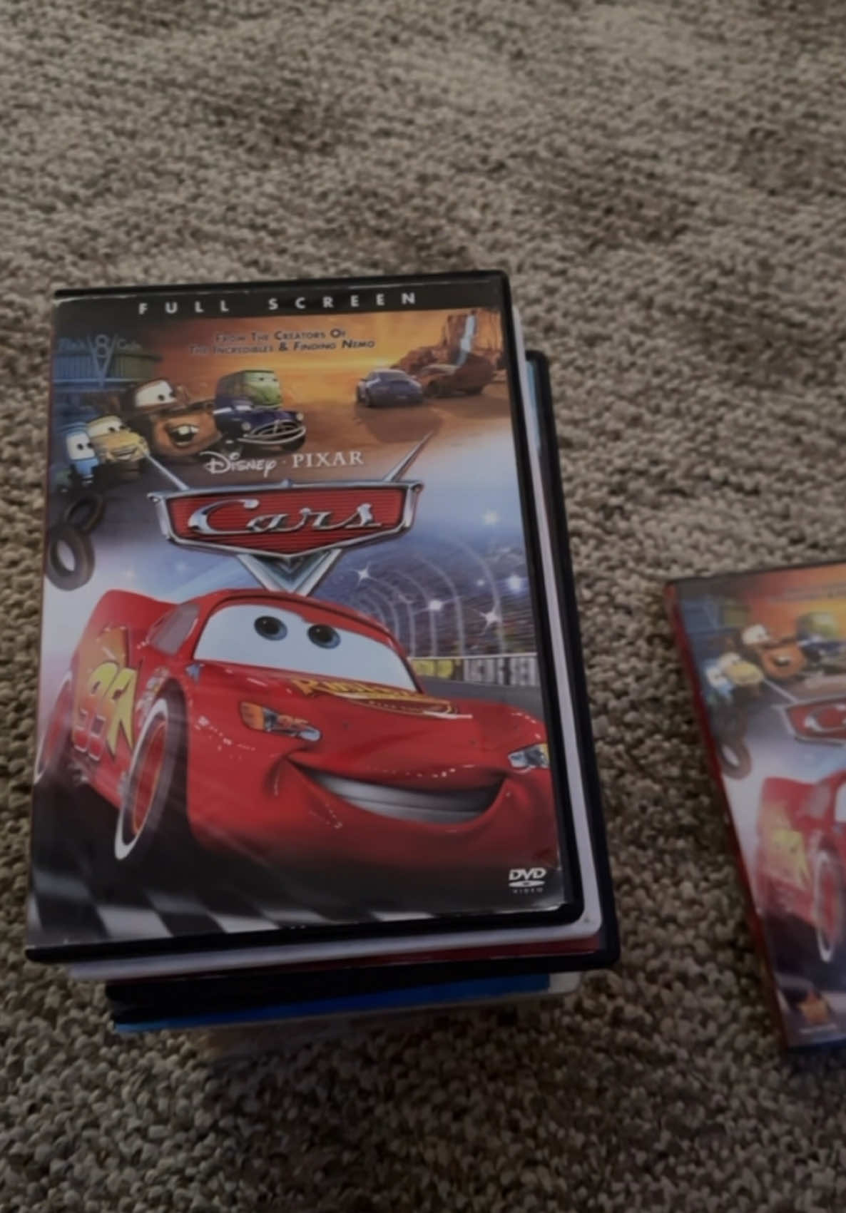 Which one are we watching again? #disneycars #lightningmcqueen #fyp #radiatorsprings #kachow #carsmovie #pixar #hotwheels #collection #carsland #cars #carsoftiktok @Fabii 