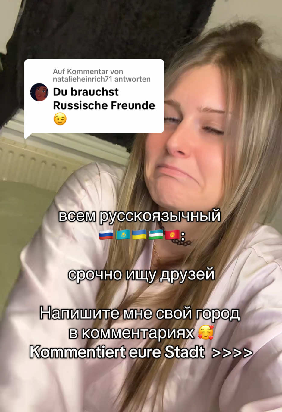 Antwort auf @natalieheinrich71 даааааааа!!!!! 🥹 Где вы живете?) #russischlernen #хочетвыучитьрусскийязык #deutschrussisch #matryoshkalernt #немецкий #russlanddeutsche🇩🇪🇷🇺 #russland #rus #немецкаядевушка #учитьнемецкий #russia #ukraine #russenindeutschland #slavic #ukrainegirl #russiangirl #slavicgirl #usbekistan #kirgistan #kasachstan #russen #cccp #Русский 