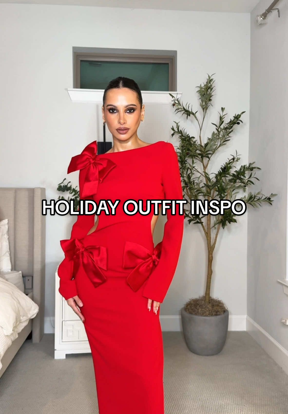 Holiday Outfit Inspo | Red bows for your holiday party ❤️🎄🎀 @houseofcb dress @Mango red slingback heels #holidaypartyoutfit #holidayoutfit #christmasoutfit #christmaspartyoutfit #outfitideas #outfitinspo #houseofcb #formaldress #winteroutfit 