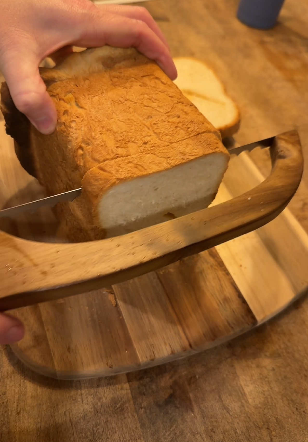 Cuts like butter! #breadslicer #homemadebread #breadknife #breadmaking #breadtok 