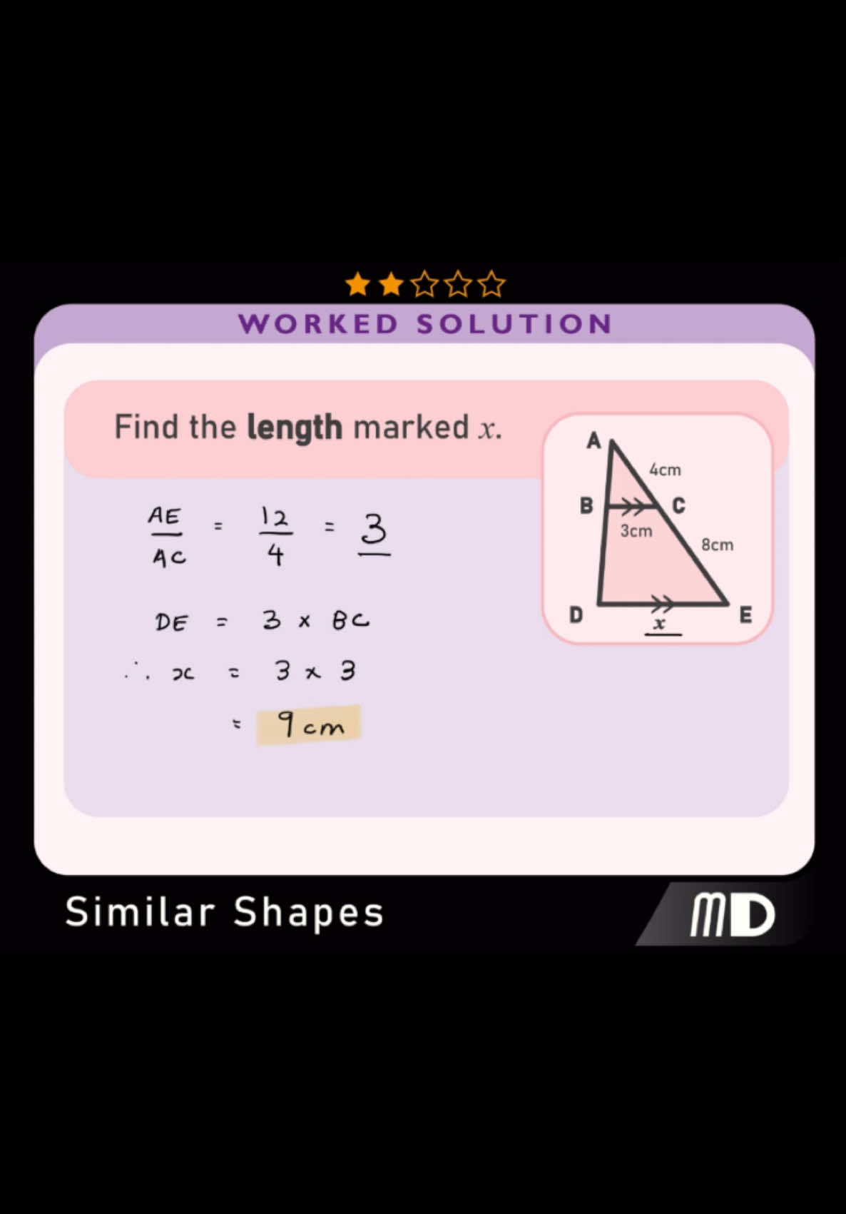 Did you get 9cm? Here’s how….. #mathematics #gcsemaths #dailymaths #mathsproblem #mathsquiz #similarshapes #similartriangles #advancedmath #gcserevision #mathsrevision #mathsfun #funmath #mathsteacher #mathsurvivalskills #mathsteachers #mathnerd #mathsdepot