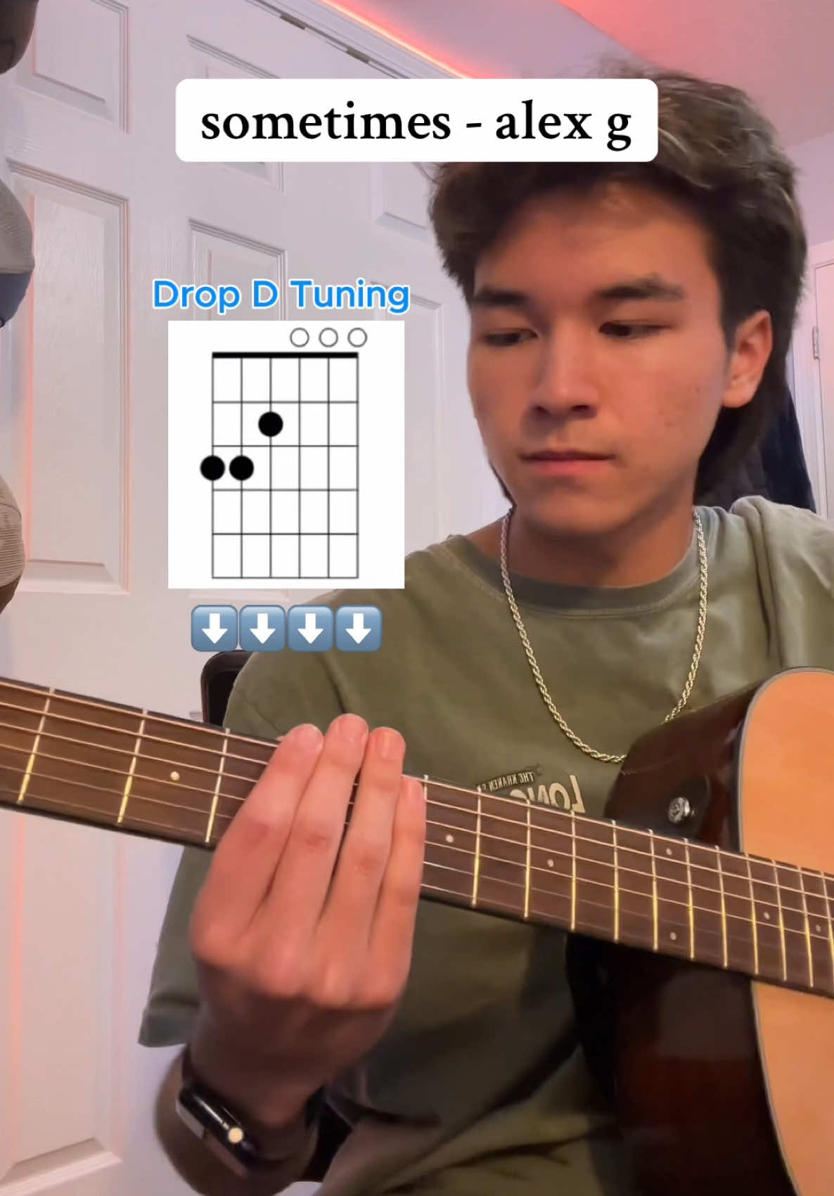 sometimes - alex g i think it’s supposed to be tuned a full step down but drop d works🤷🏽 #sometimes #alexg #guitar #acousticguitar #cover #tutorial #guitarcover #guitartutorial 