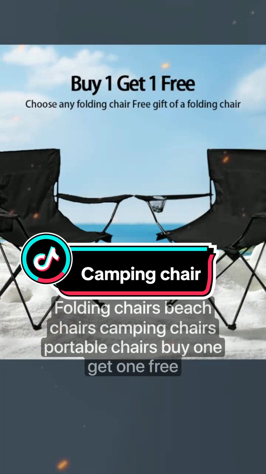 Only ₱469.00 for Folding chairs beach chairs camping chairs portable chairs buy one get one free sturdy and durable #momrhodz #fypシ゚viral #fyp #camping chair