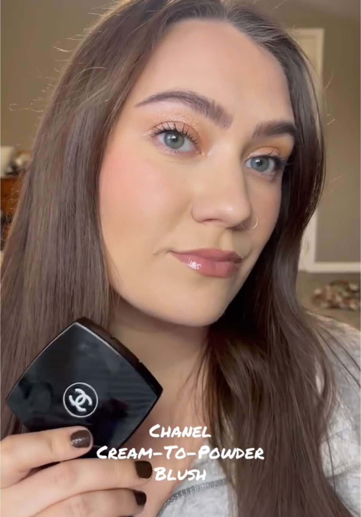 This is my third @chanel.beauty blush formula and *chefs kiss* I love them all. This one is a cream to powder and I have been loving this option recently! #creamblush #MakeupRoutine #chanelbeauty 