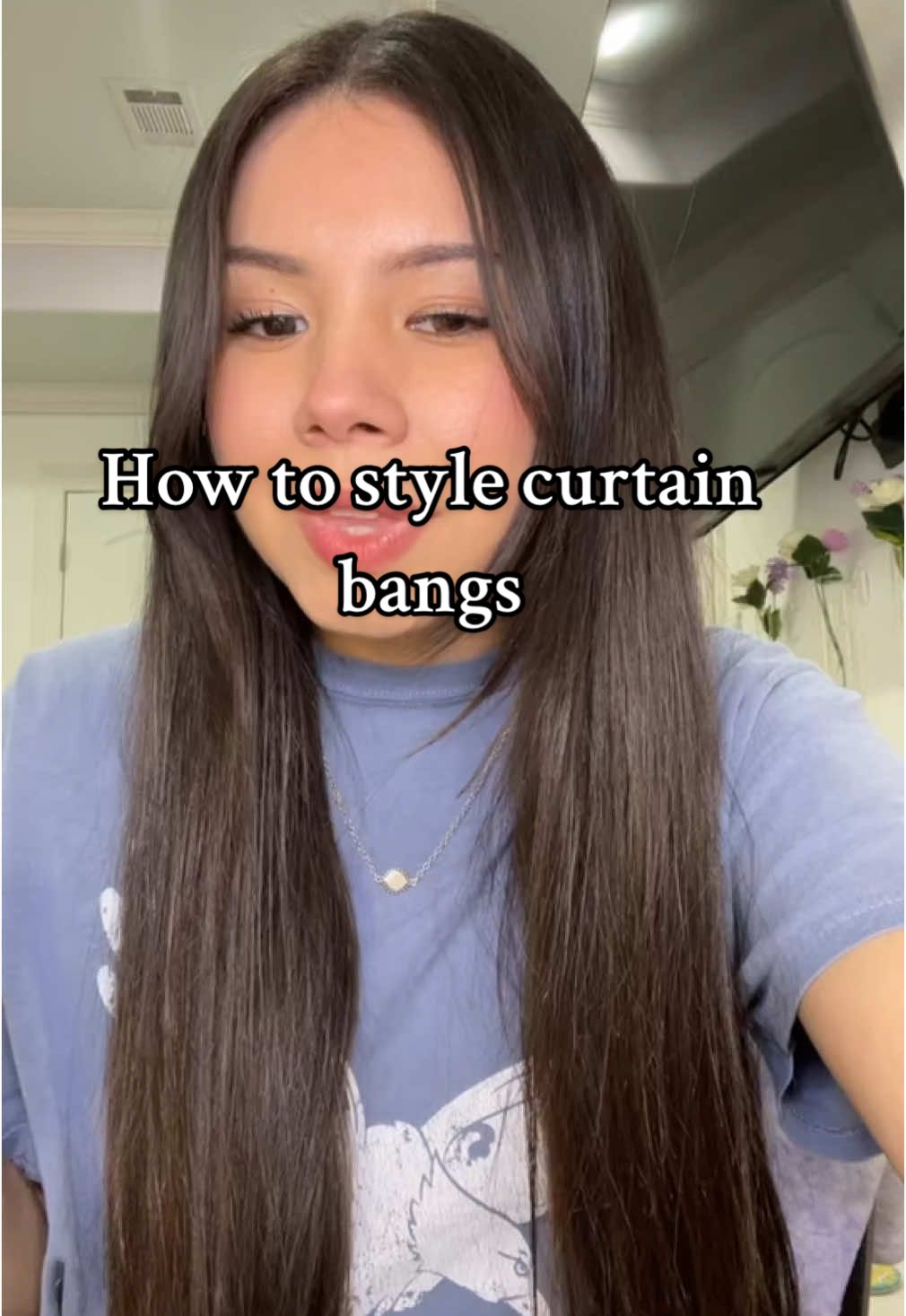 The easiest ways to style your curtain bangs 🥰 #fyp #hairtok #tutorials #curtainbangs #sabrinacarpenter #hairdresser #foryoupage❤️❤️ #curlingiron