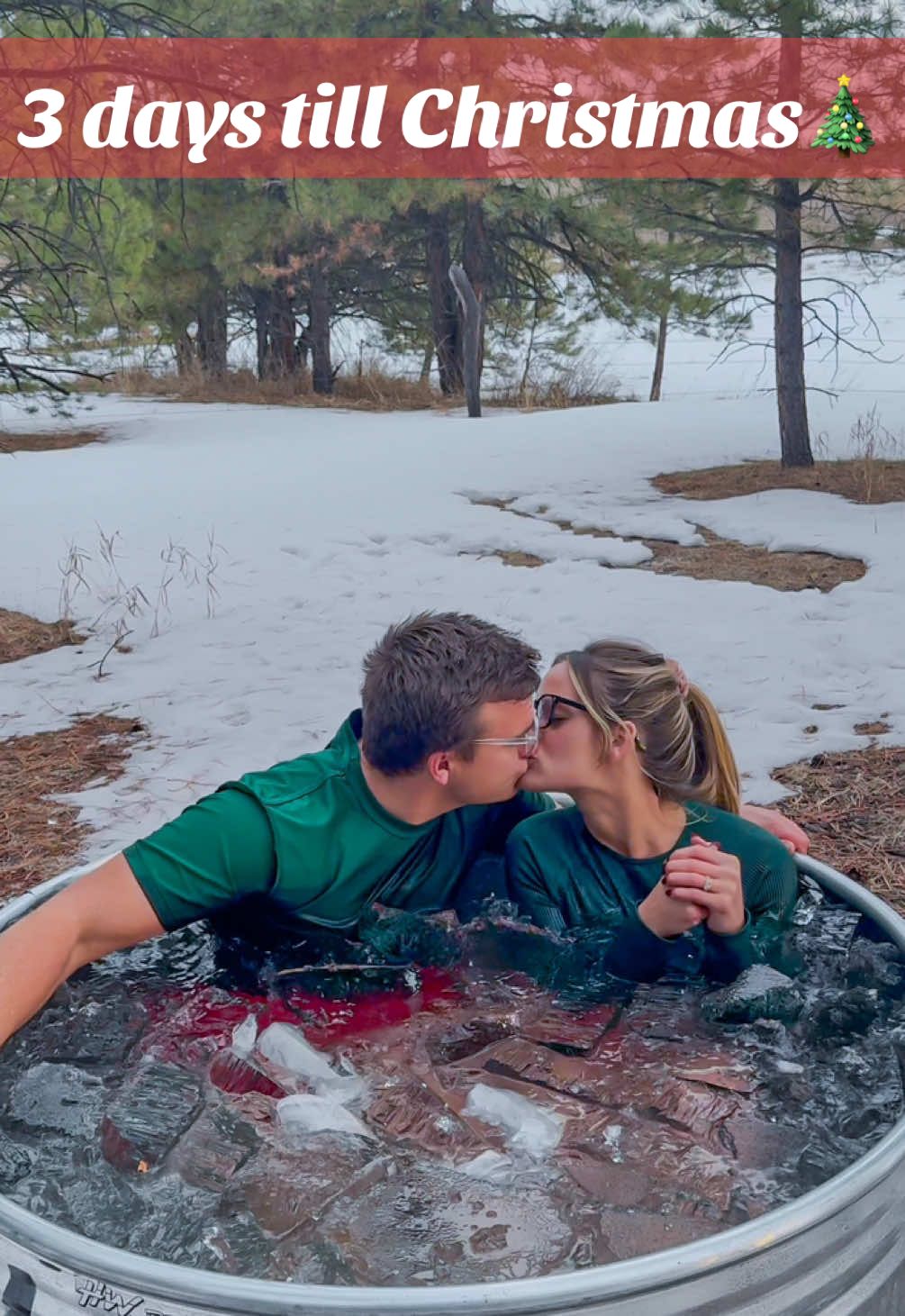 I said if he helped me carry the ice, I’d let him take an ice bath with me😅 #couple #married #daily  #marriage #marriedlife #wife #husbandandwife #hubby #icequeen #icebath #coldplunge #winter #cold #snow #frozen #ice #icey #Love 