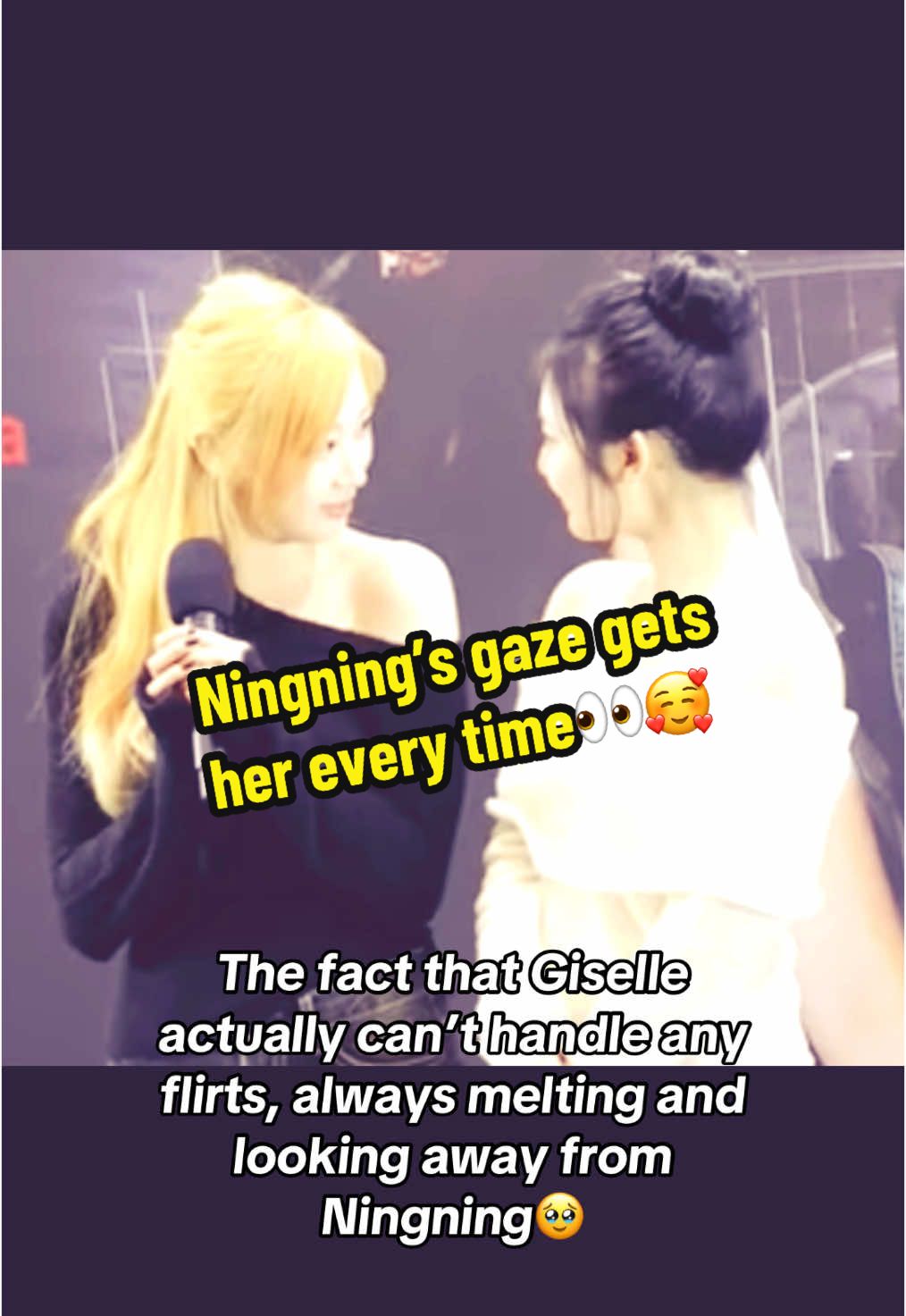 That little quirk is actually so adorable💖 #aespa #ningning #giselle #ningselle #moments #sweet #girlfriends #whipped #cute #habit #stare #gaze #flirt #foryou #fyp #Kpop #viral #kpopfyp